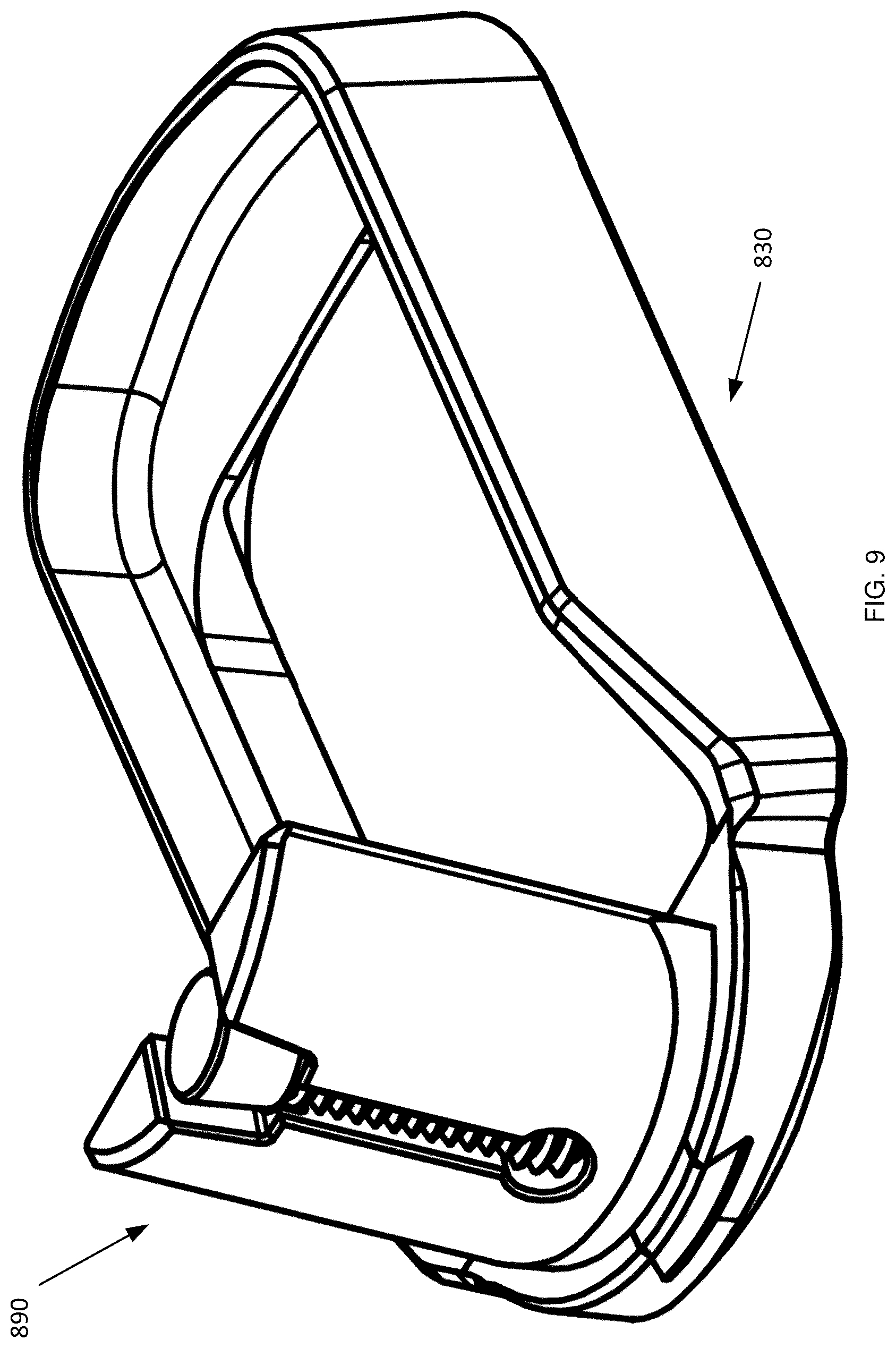Patent US12339094 Figure 10 – Attaching a grip attachment or other attachment in a recoil environment at threadless region(s)