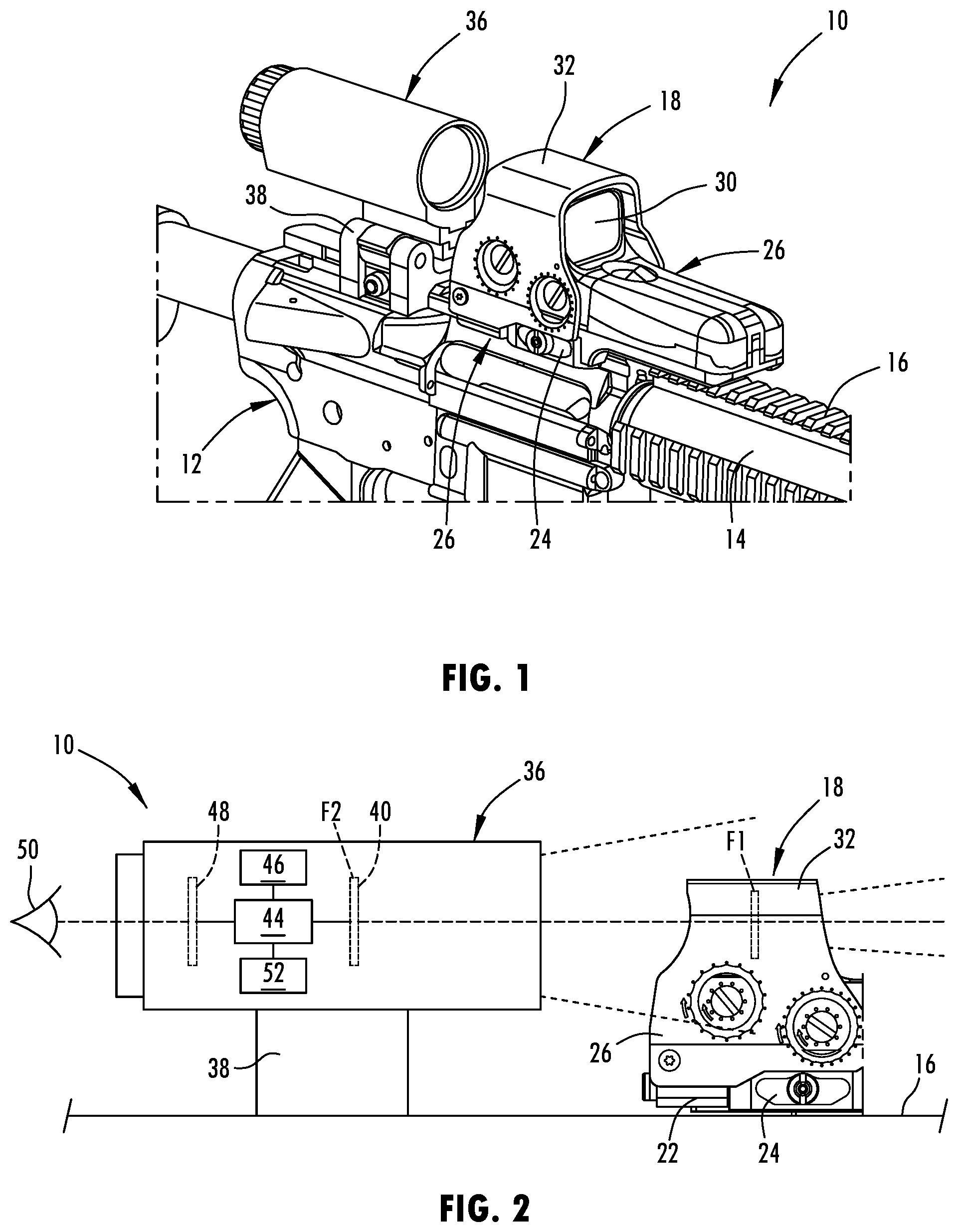 Patent US12339097 Figure 1 – System and method of digital focal plane alignment for imager and weapon system sights