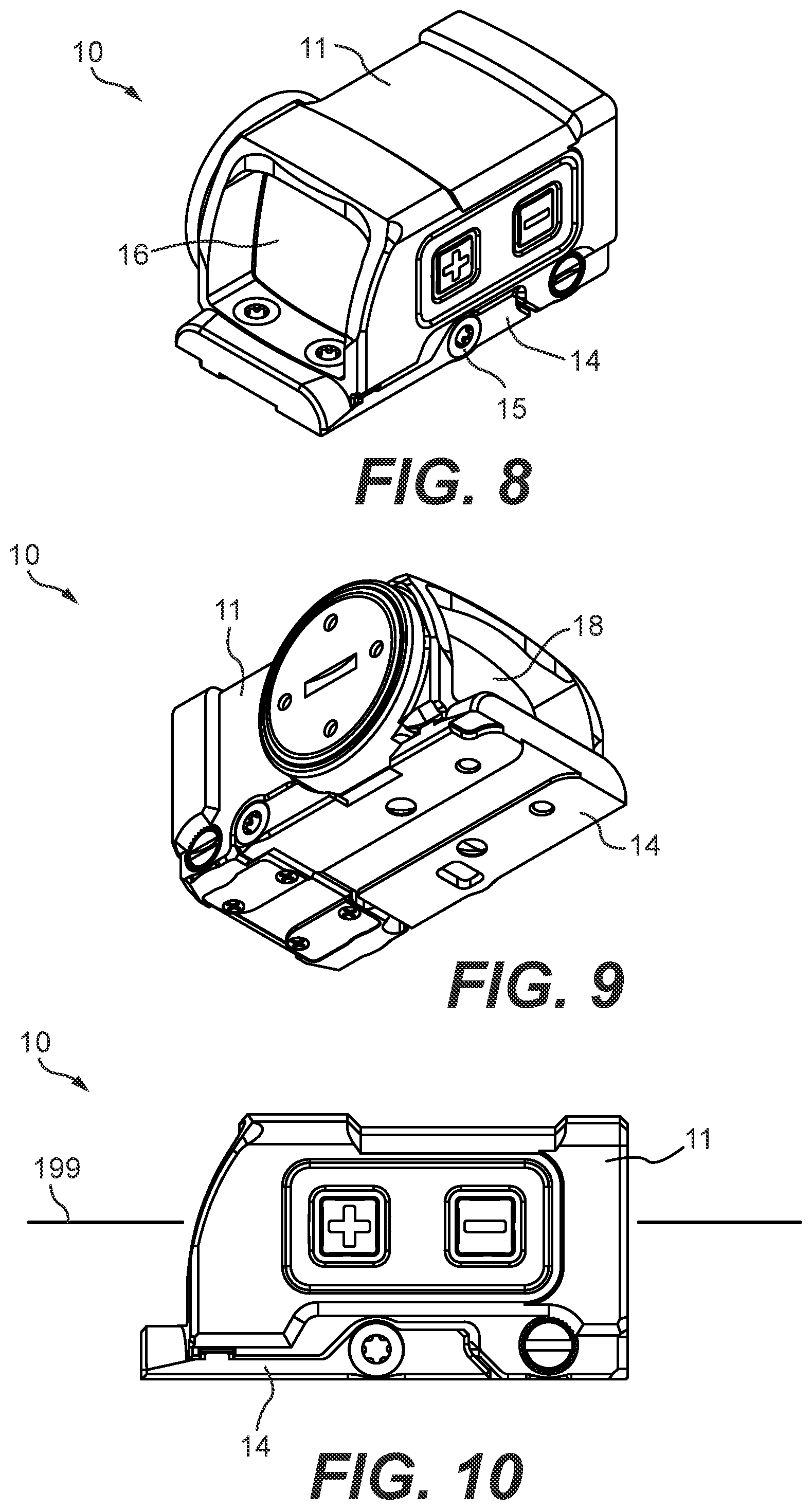 Patent US12339098 Figure 4 – Enclosed reflex sight for firearms, assembly, system and method