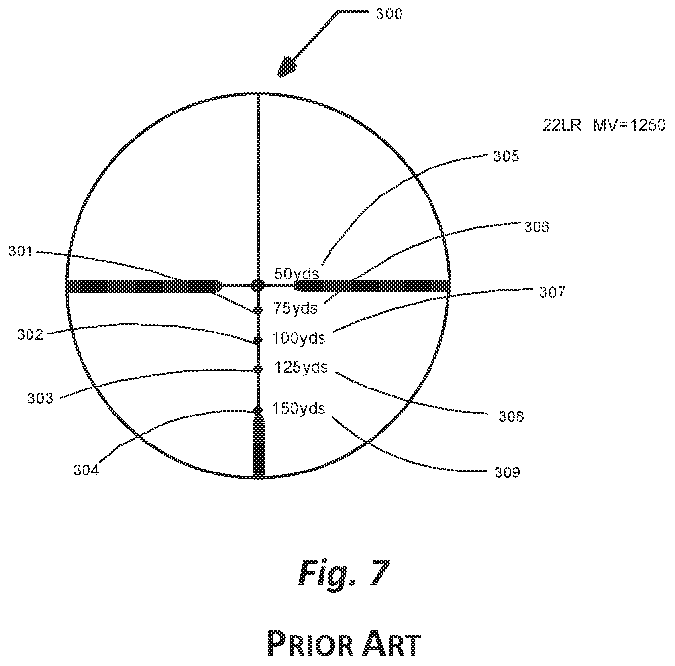 Patent US12339099 Figure 5 – Point blank delta scope reticle