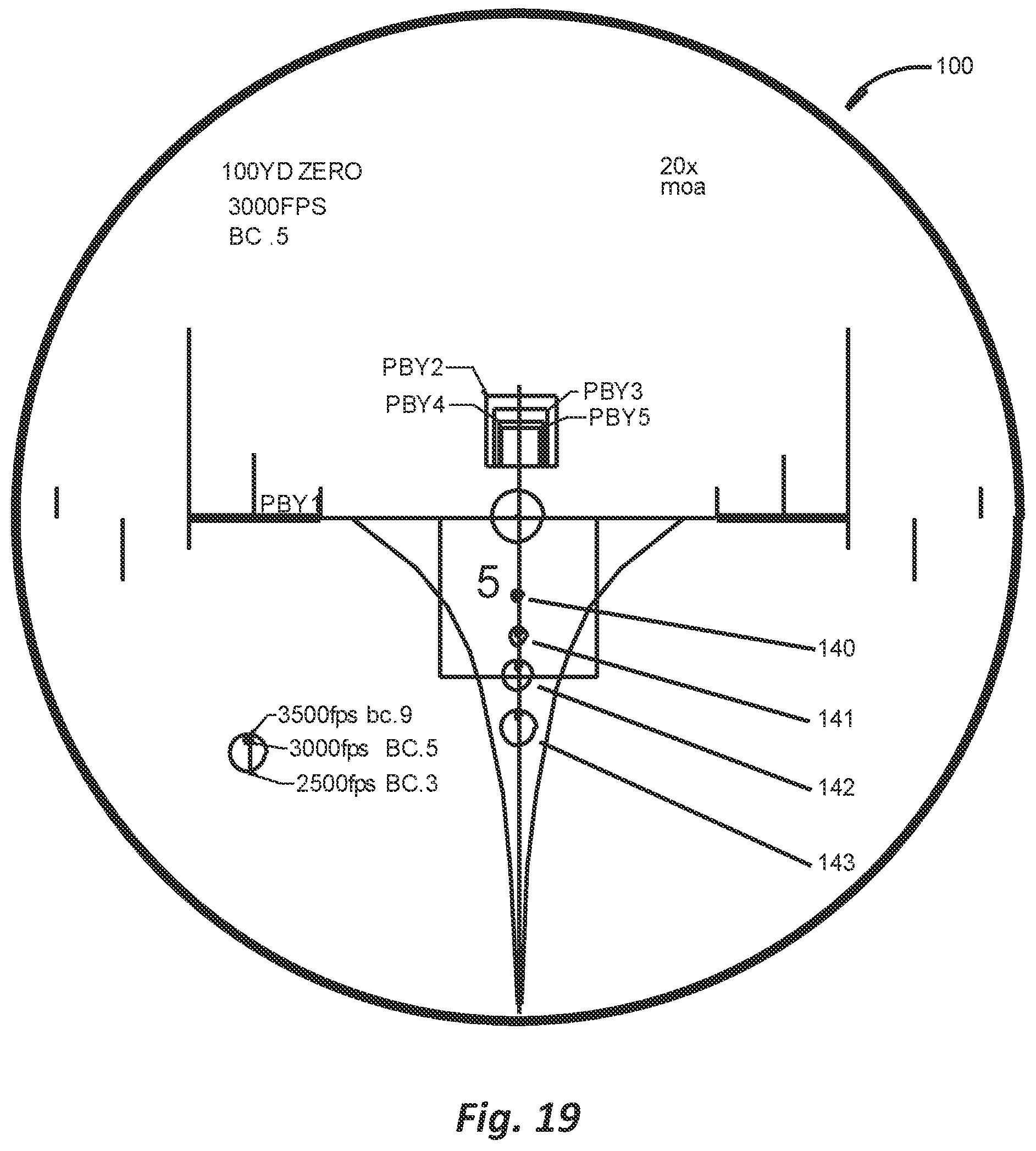 Patent US12339099 Figure 15 – Point blank delta scope reticle
