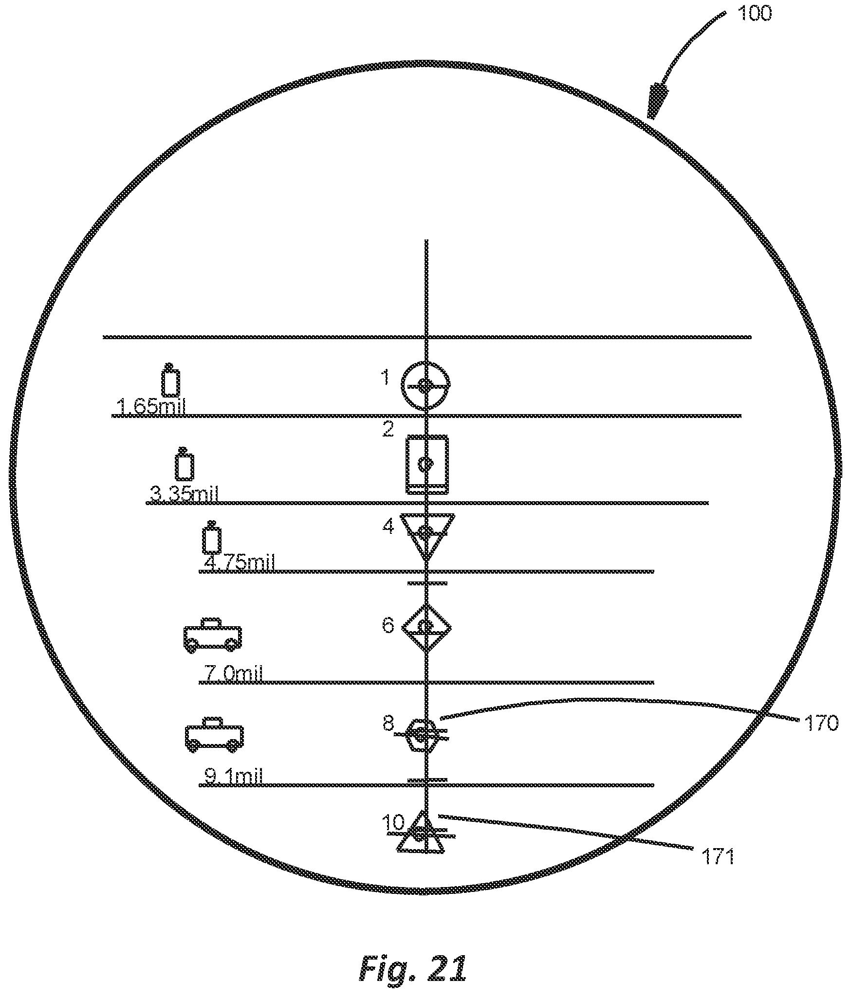 Patent US12339099 Figure 17 – Point blank delta scope reticle