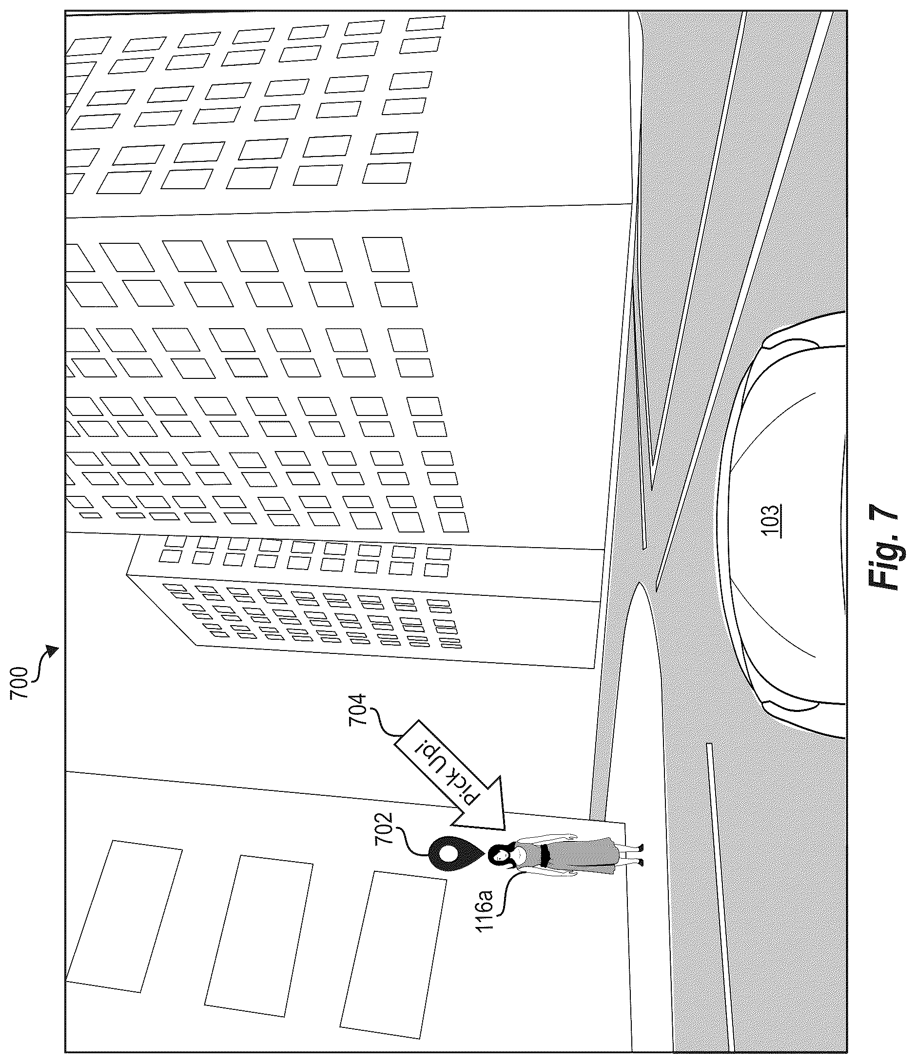 Patent US12339134 Figure 7 – Providing information to users of a transportation system using augmented reality elements