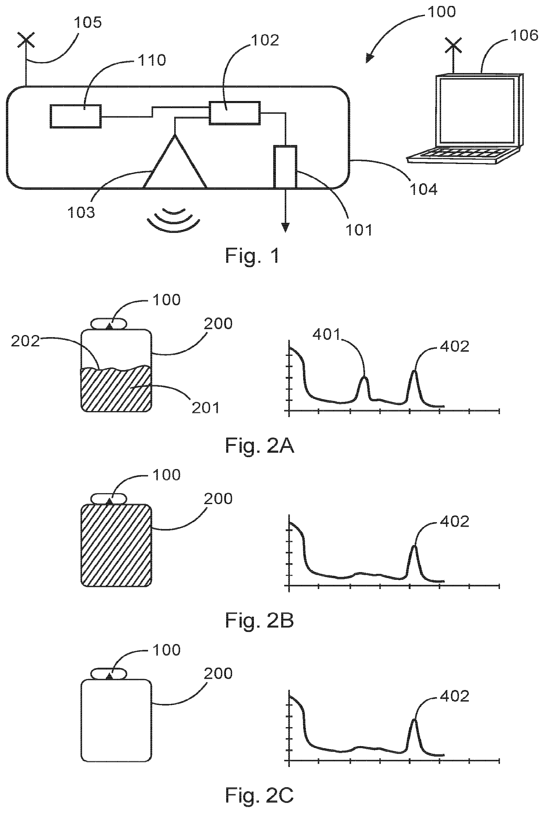 Patent US12339154 Figure 1 – Optical fill level measuring device
