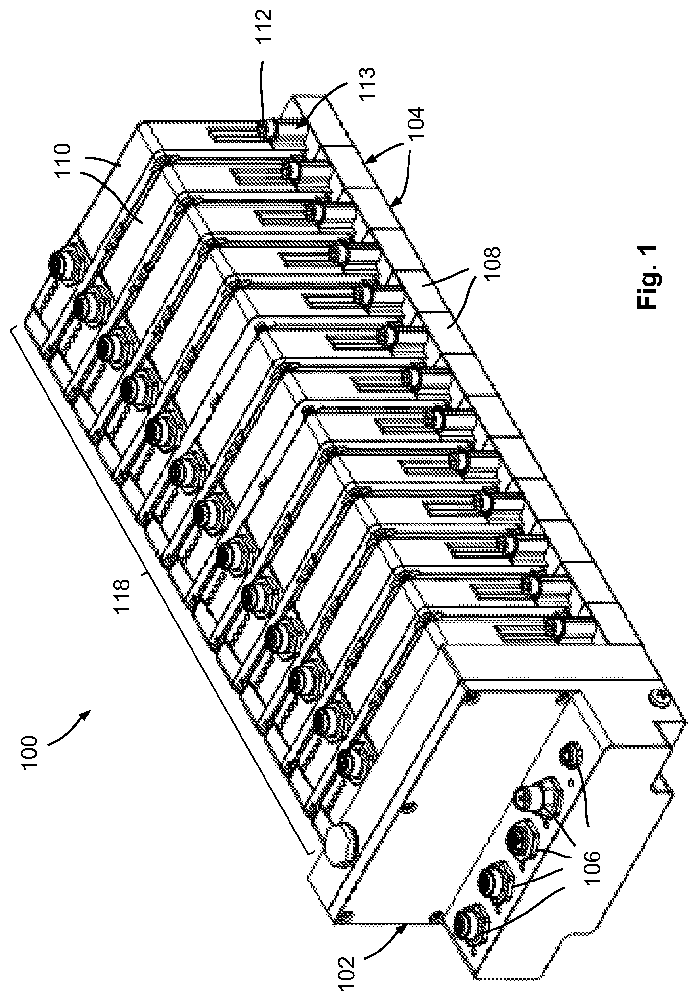 Patent US12339158 Figure 1 – Modular metrological device, in particular for a multi-track weighing machine