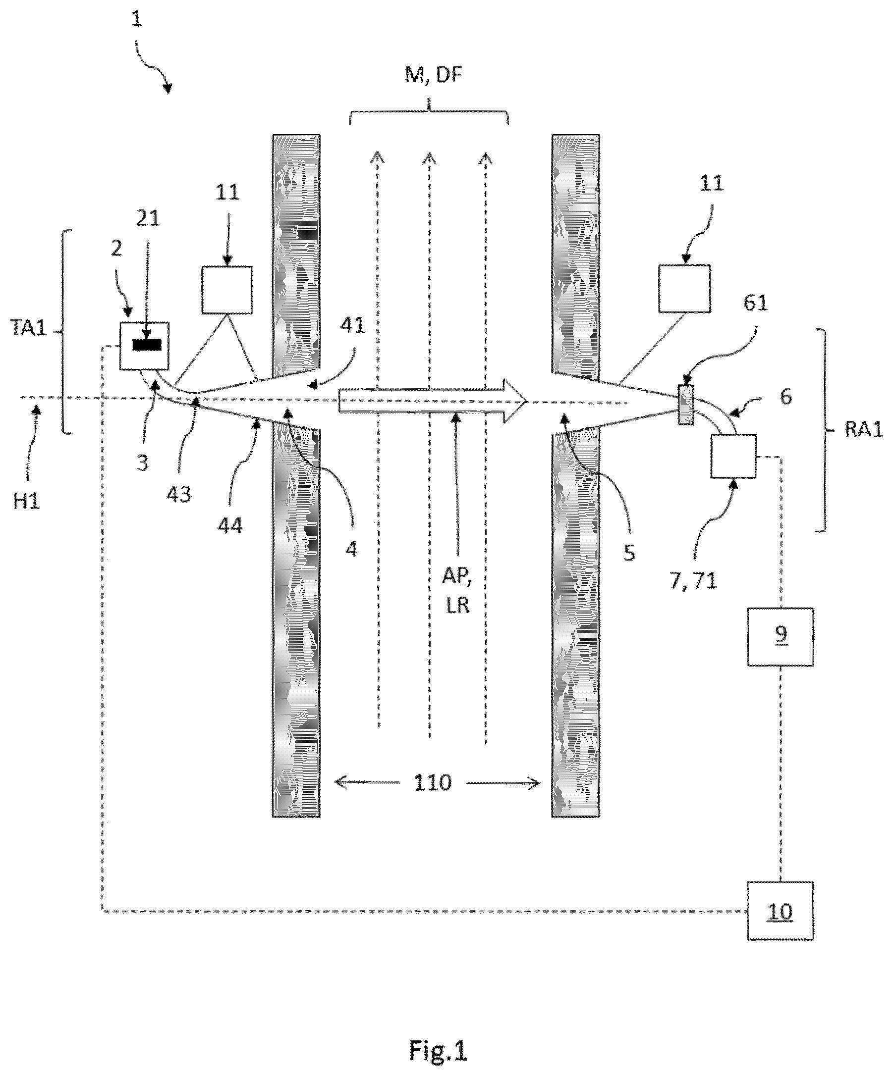 Patent US12339172 — Device for acoustic temperature measurement — Figure 1