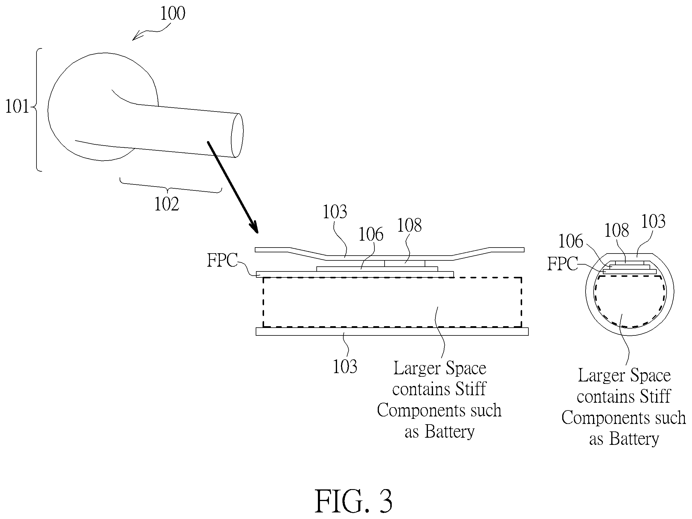 Patent US12339178 Figure 3 – Mechanism for assembling force sensor patch into earphone device