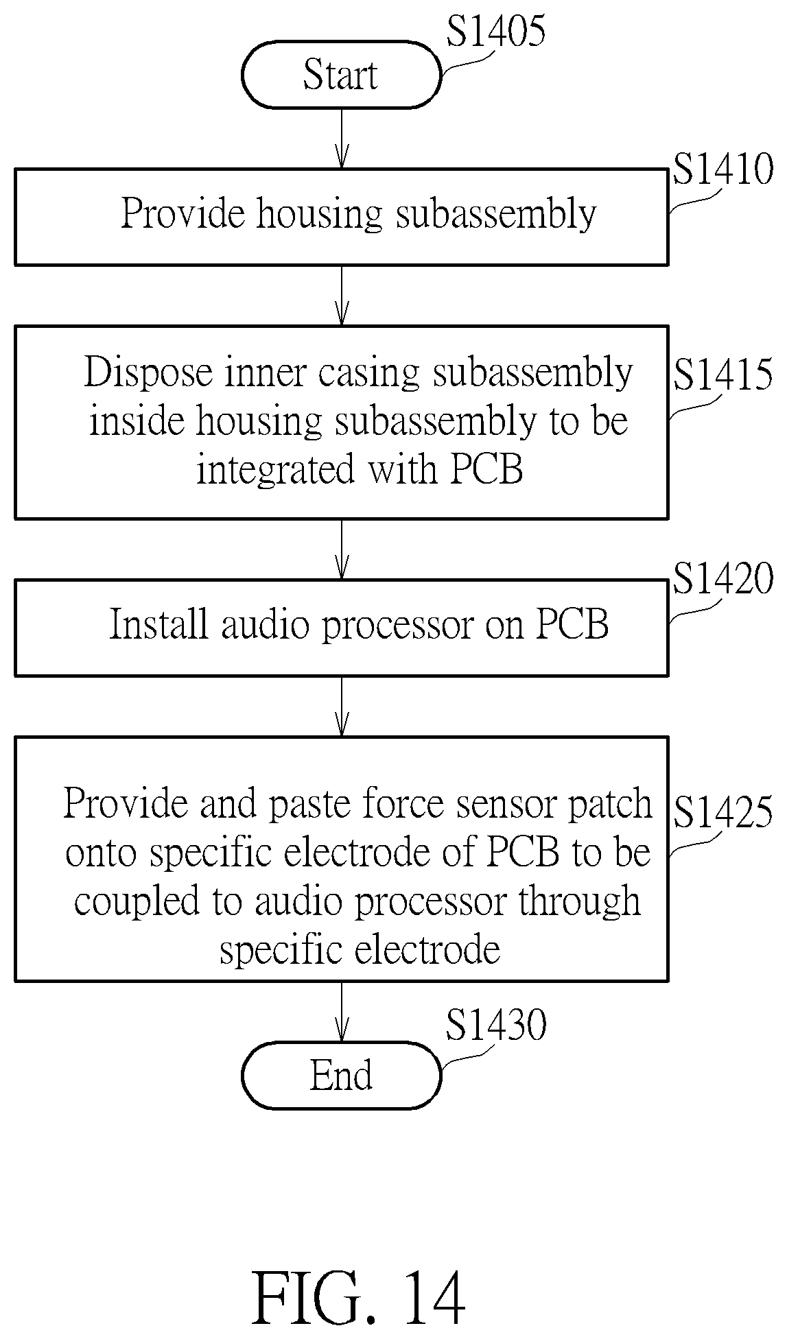 Patent US12339178 Figure 14 – Mechanism for assembling force sensor patch into earphone device