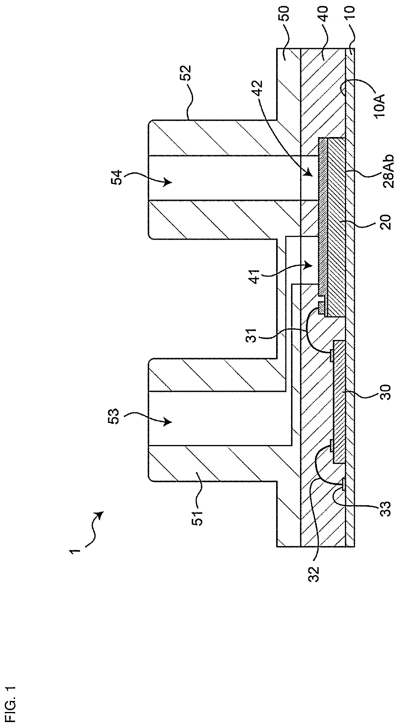 Patent US12339183 Figure 1 – Pressure sensor including a pressure sensor chip to detect a differential pressure with high accuracy