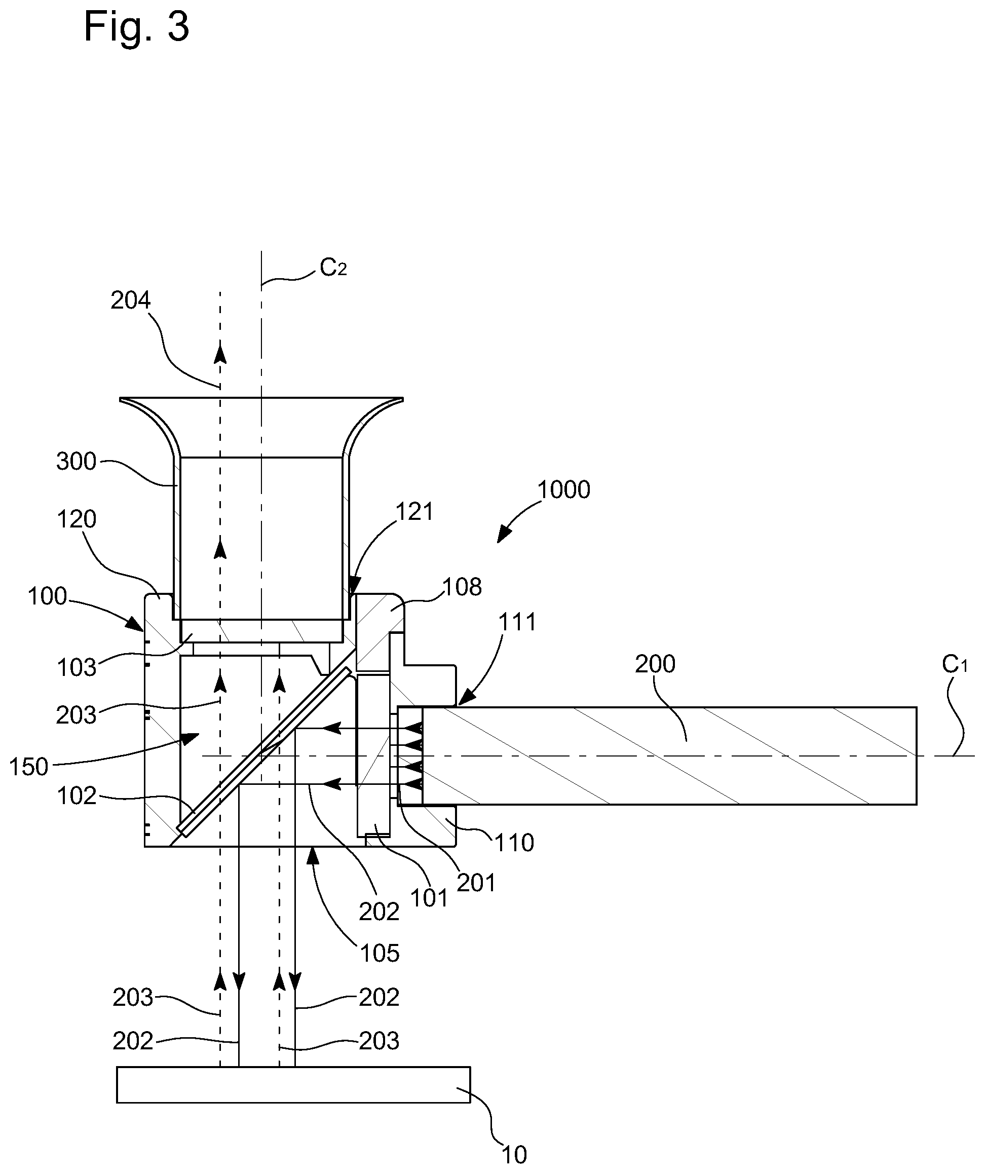 Patent US12339230 Figure 3 – Portable modular unit for inspecting in a timepiece the presence of a lubricating agent or of an epilame