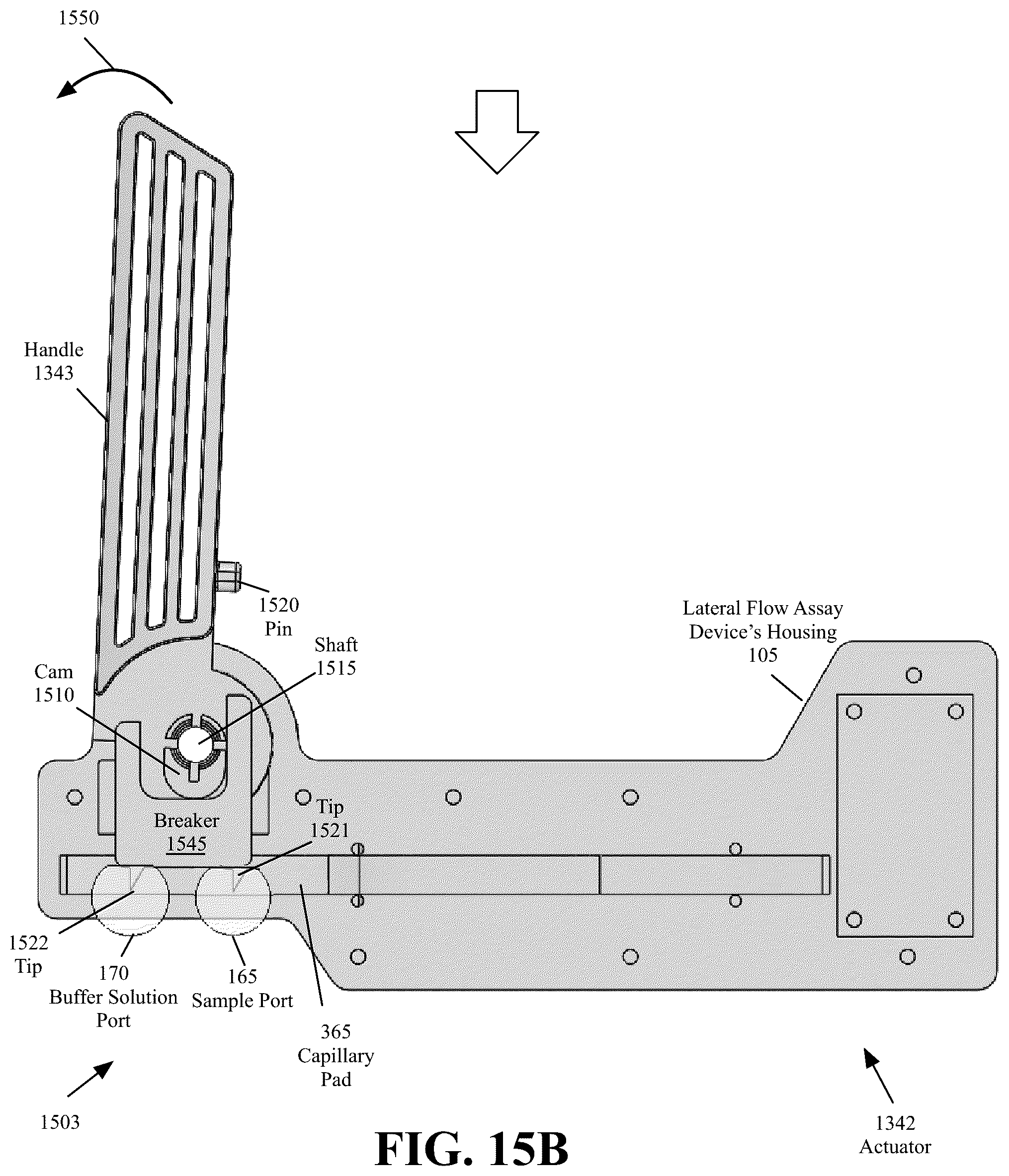 Patent US12339278 Figure 19 – Lateral flow assay housing with integrated sample and buffer solution delivery and measurement
