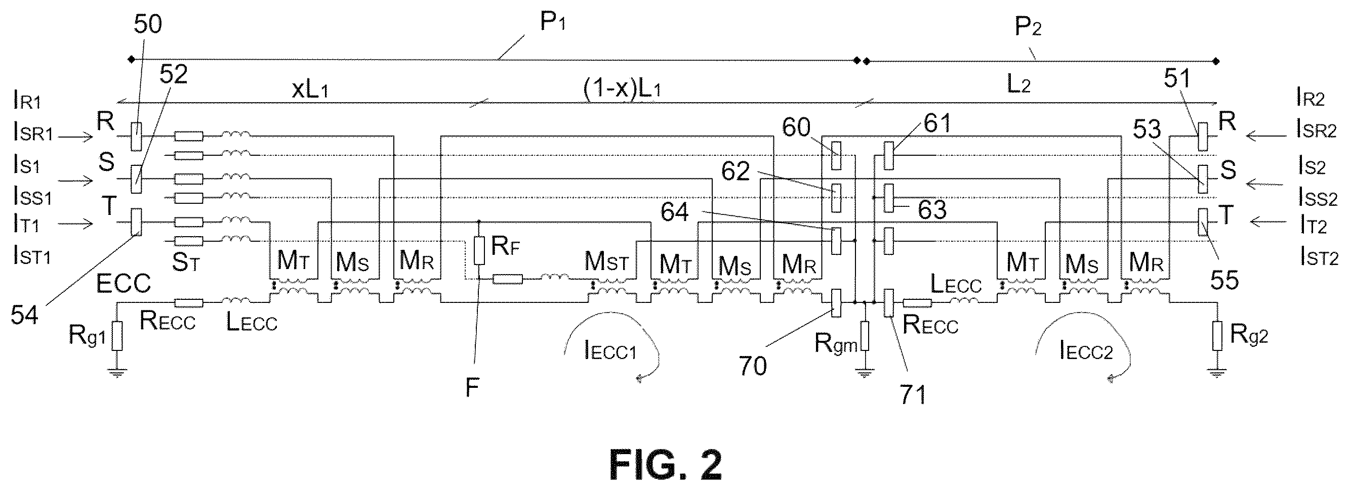 Patent US12339306 Figure 2 – Method for locating a fault point on a high-voltage three-phase AC cable, and system for locating a fault point