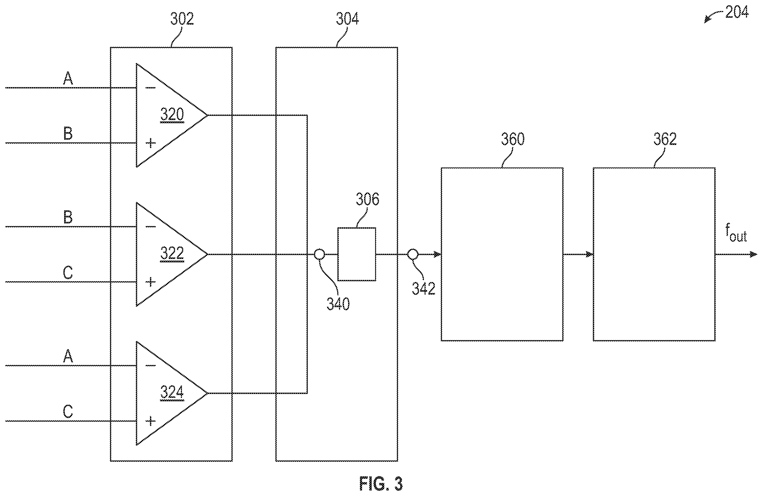 Patent US12339322 Figure 3 – Three phase frequency sensor with open/short immunity