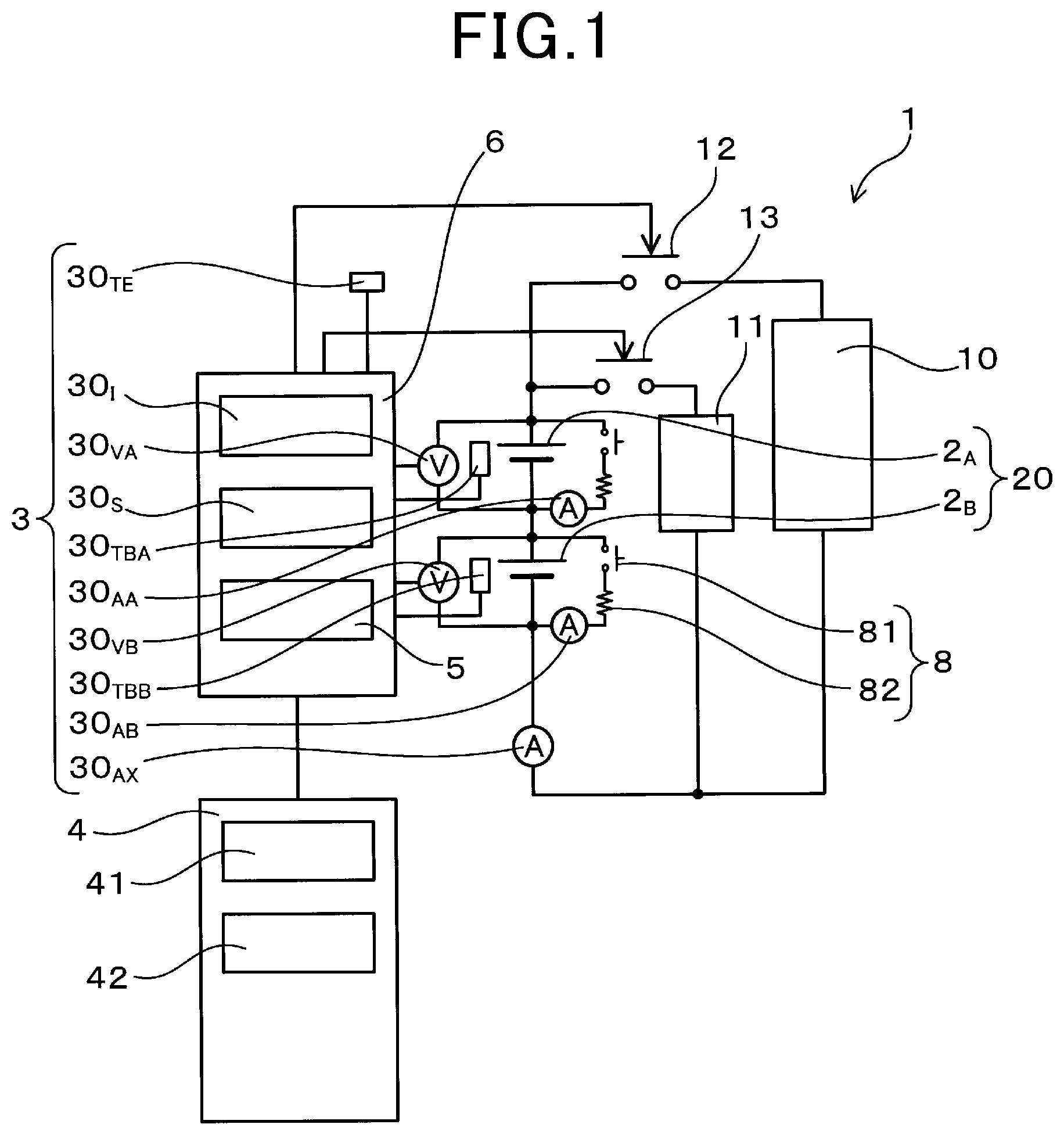 Patent US12339327 Figure 1 – Battery monitoring system