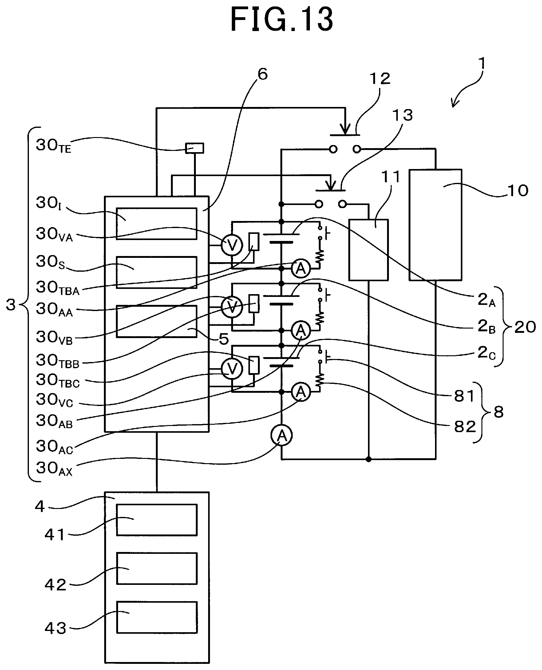 Patent US12339327 Figure 13 – Battery monitoring system