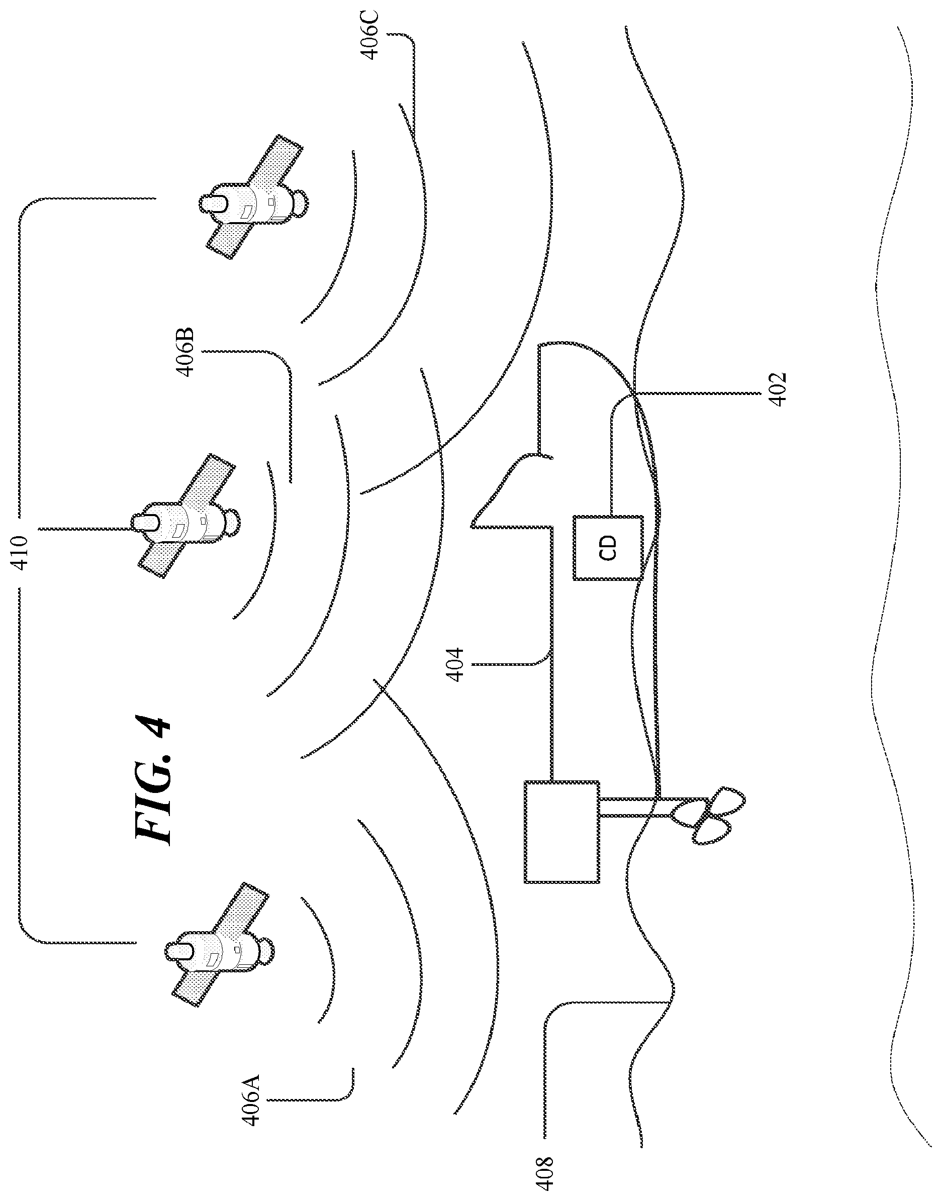 Patent US12339357 Figure 4 – Updating contour maps for bodies of water