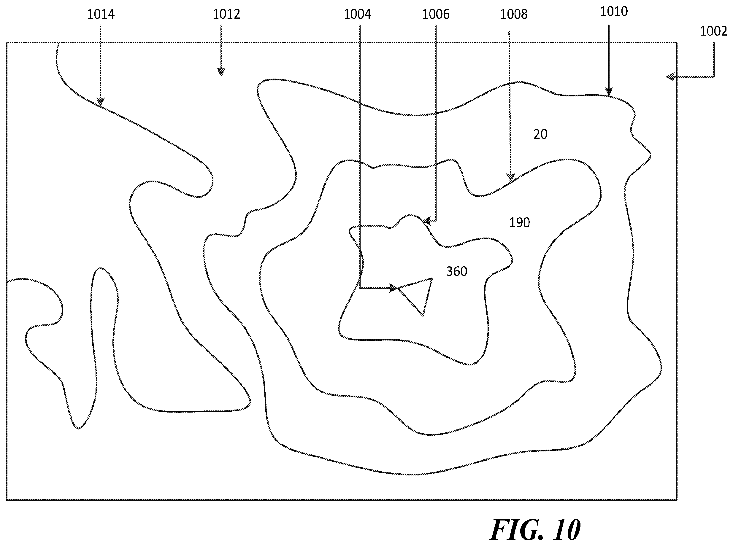 Patent US12339357 Figure 10 – Updating contour maps for bodies of water