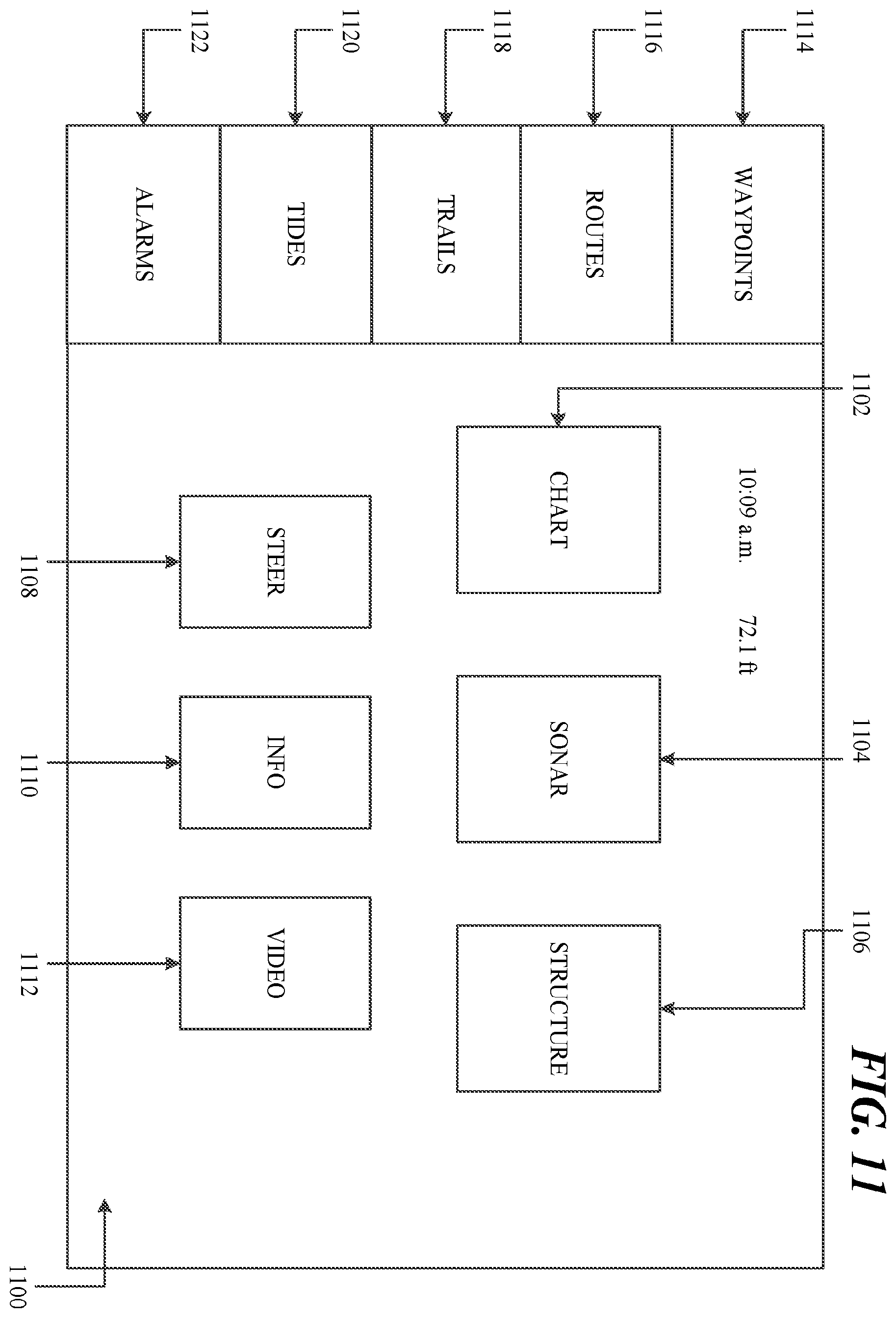 Patent US12339357 Figure 11 – Updating contour maps for bodies of water