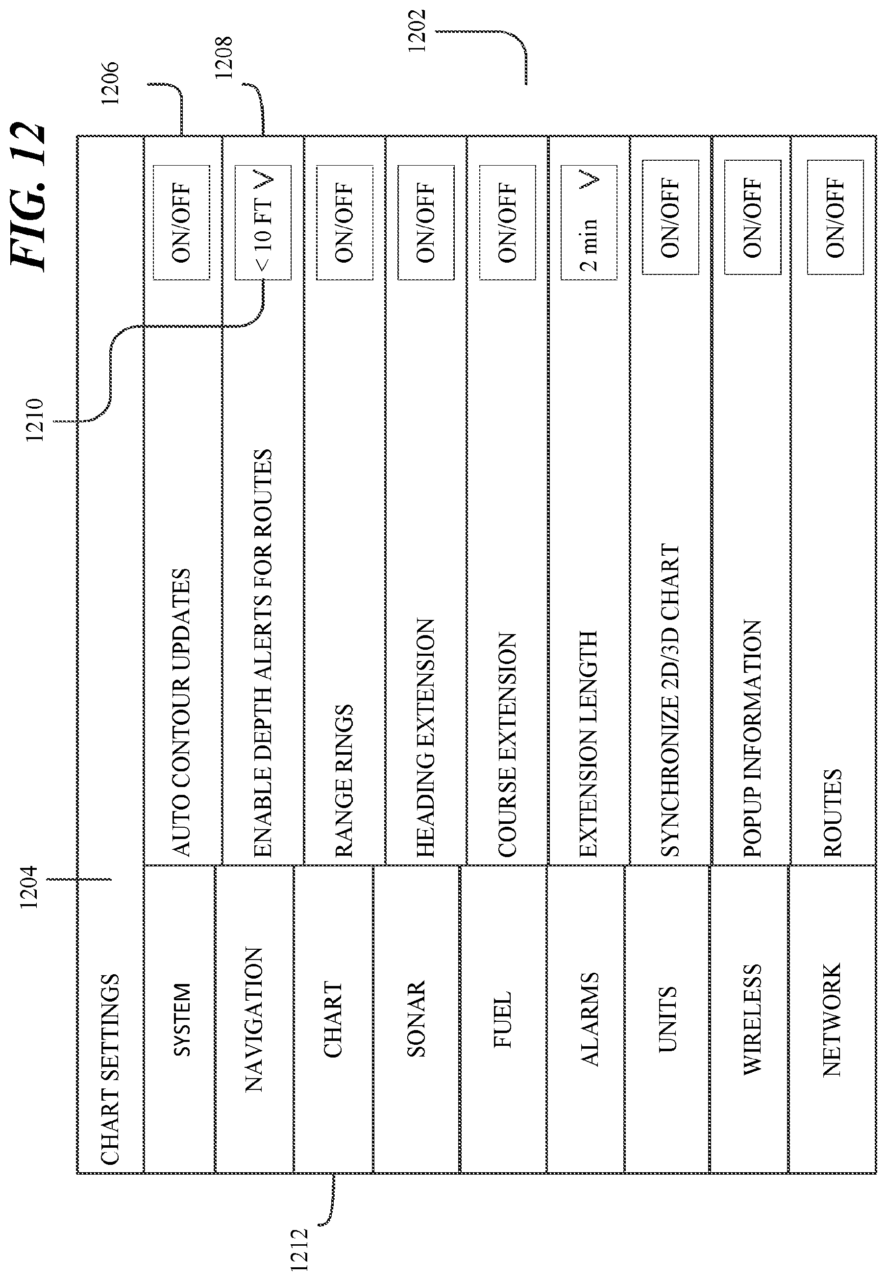 Patent US12339357 Figure 12 – Updating contour maps for bodies of water