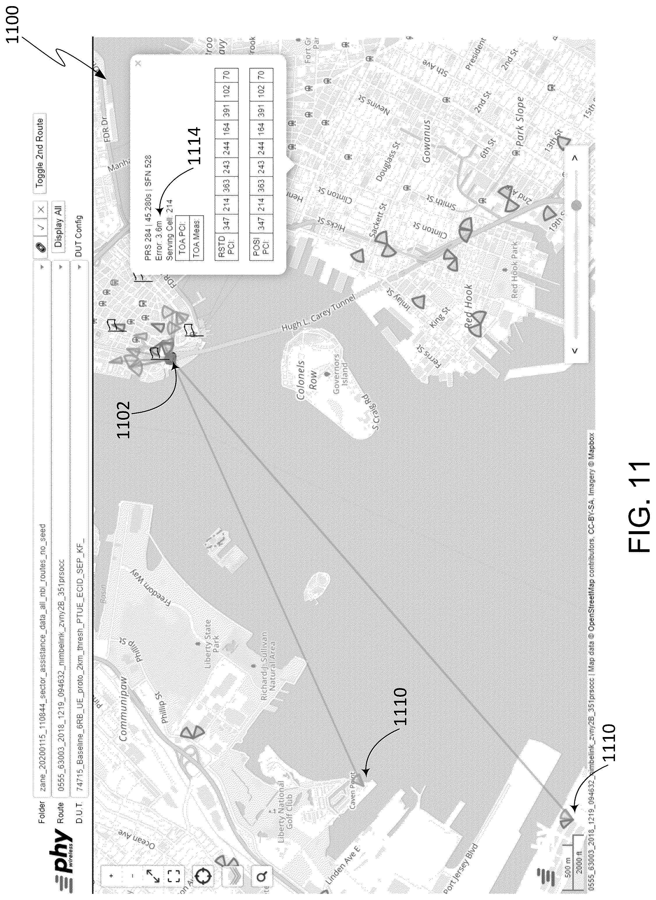 Patent US12339383 Figure 11 – Mobile-based positioning using assistance data provided by onboard micro-BSA