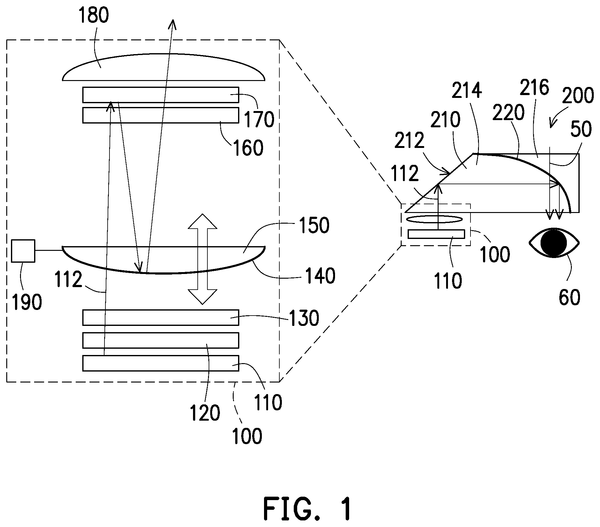 Patent US12339455 — Augmented reality display device — Figure 1