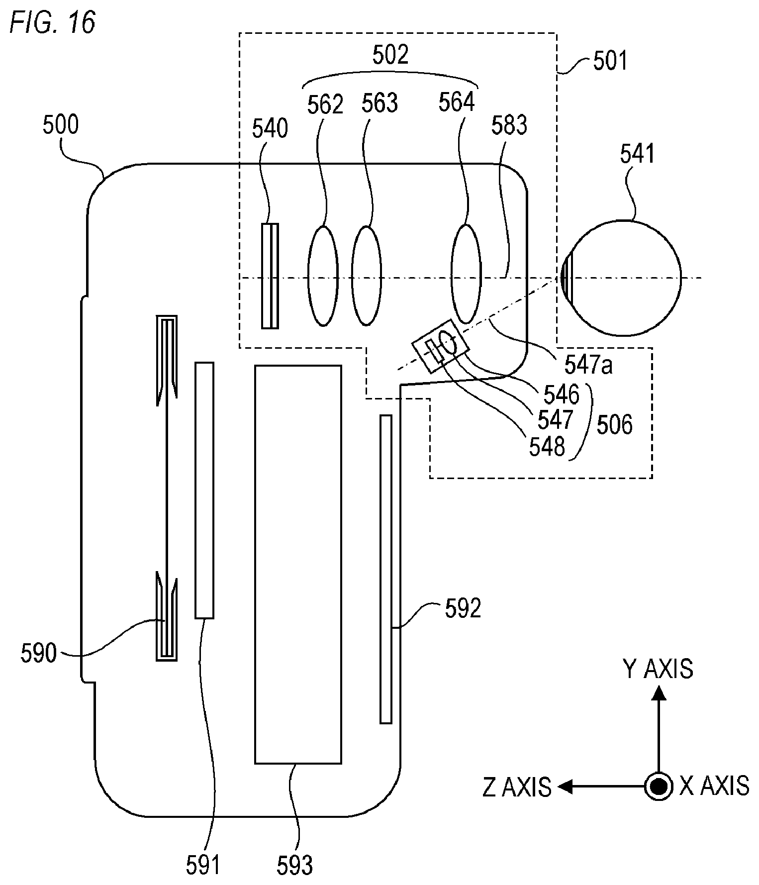 Patent US12339457 Figure 16 – Line-of-sight detection device and head mounted display device