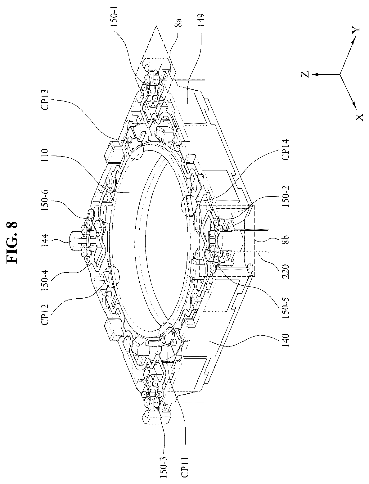 Patent US12339466 Figure 8 – Lens moving apparatus, camera module and optical appliance including the same