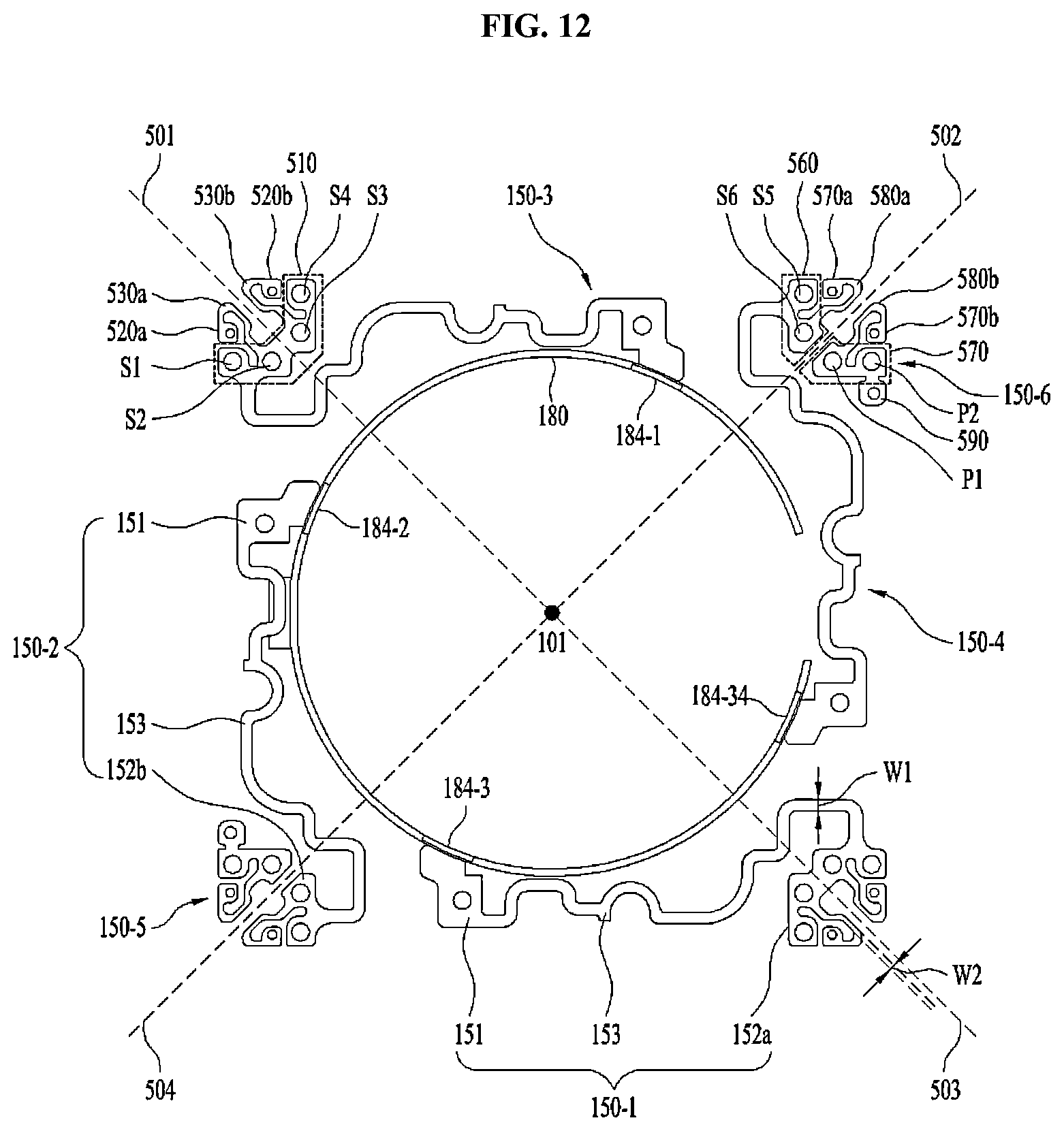 Patent US12339466 Figure 12 – Lens moving apparatus, camera module and optical appliance including the same