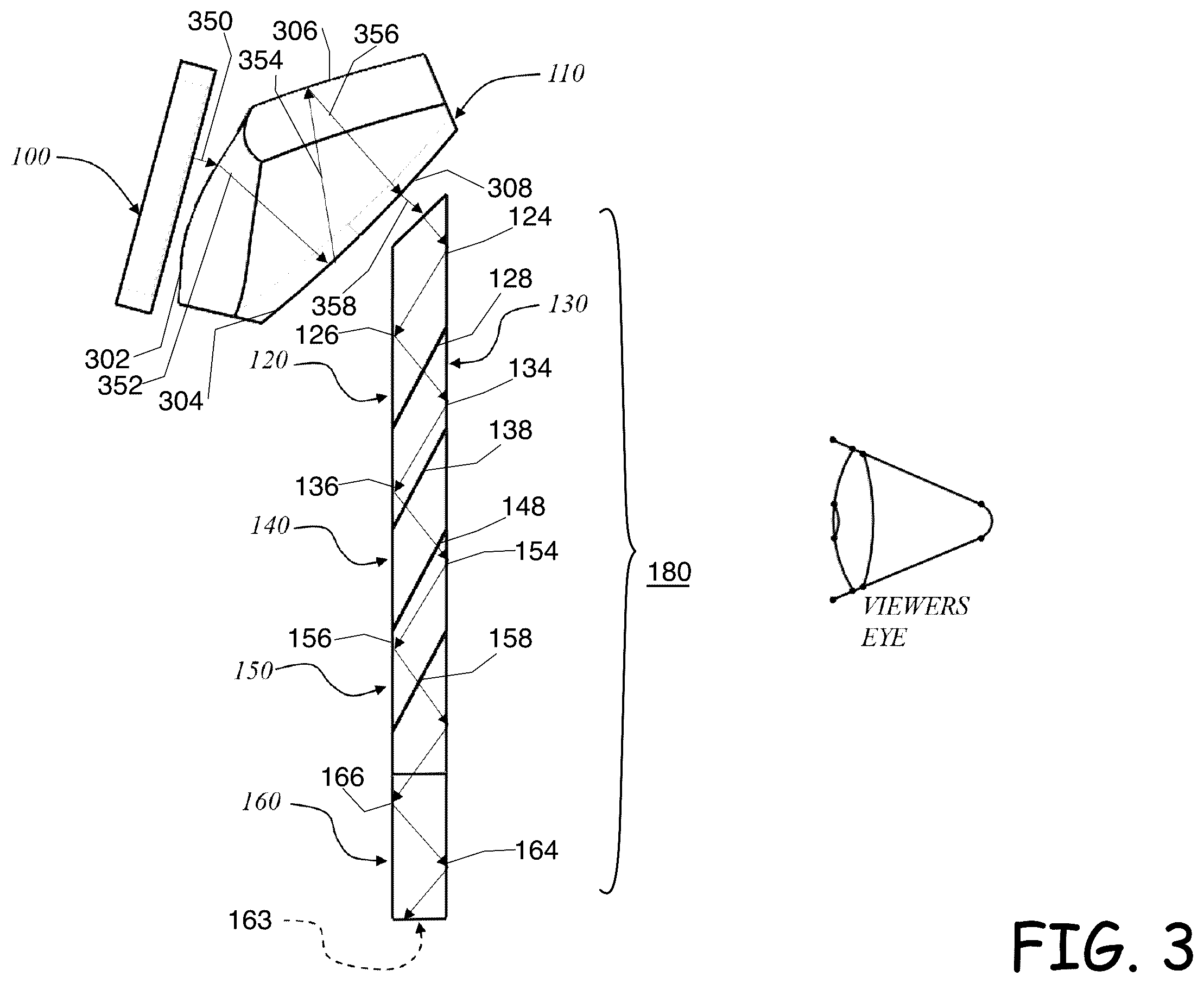 Patent US12339488 Figure 3 – Wide field of view (FOV) display system for augmented reality (AR) and smart glasses