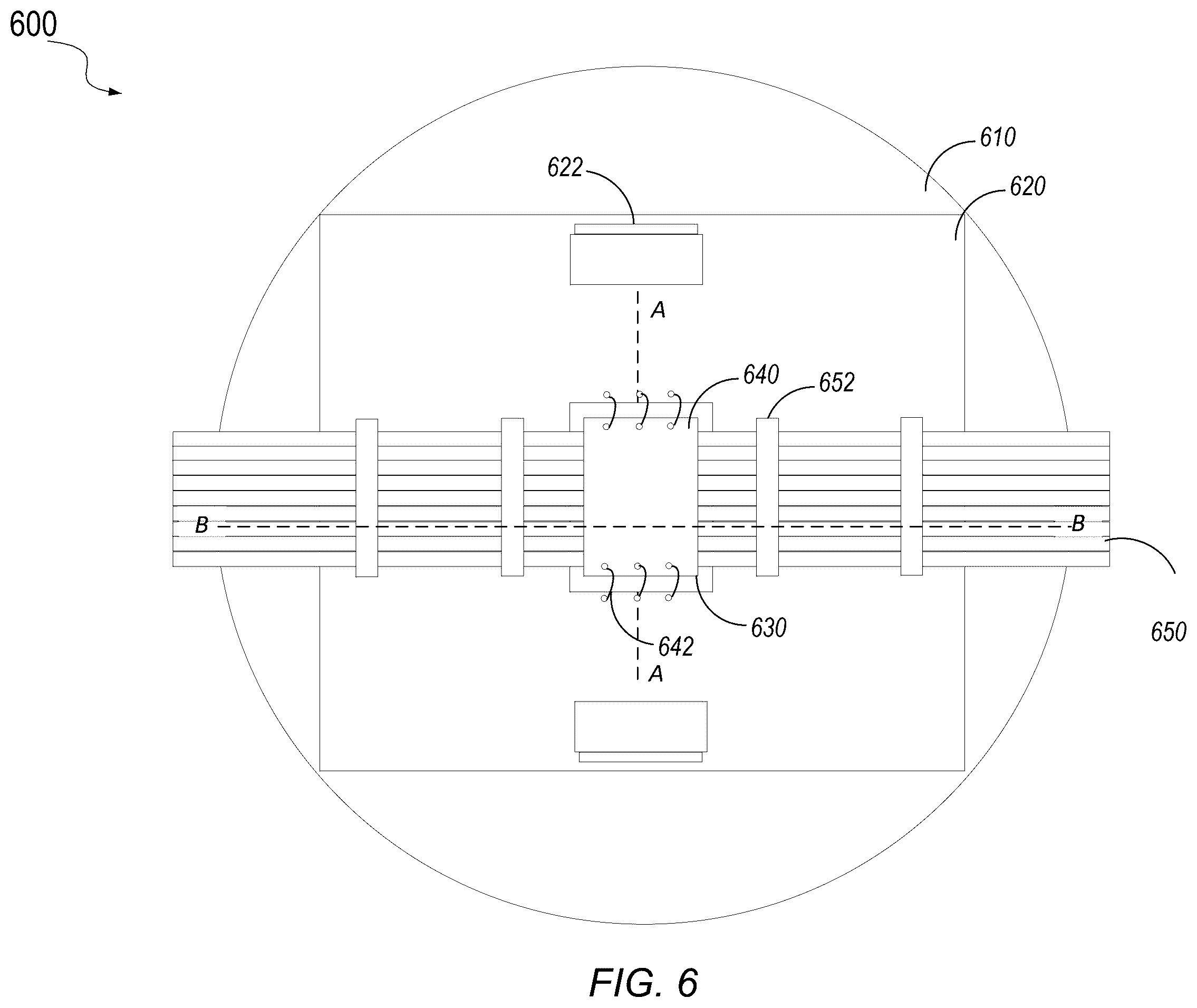 Patent US12339491 Figure 6 – Multi-chip photonic quantum computer assembly with optical backplane interposer
