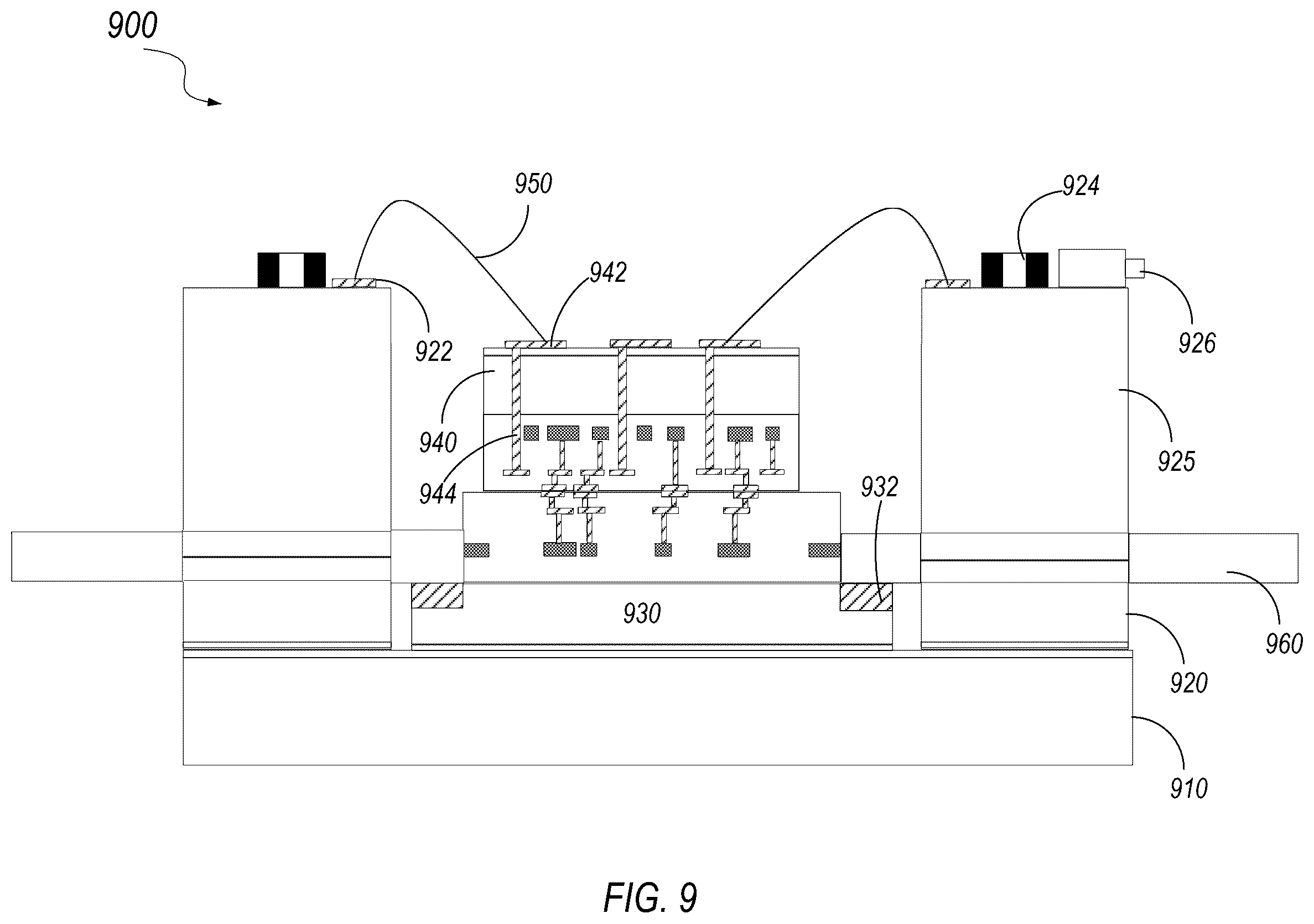 Patent US12339491 Figure 9 – Multi-chip photonic quantum computer assembly with optical backplane interposer