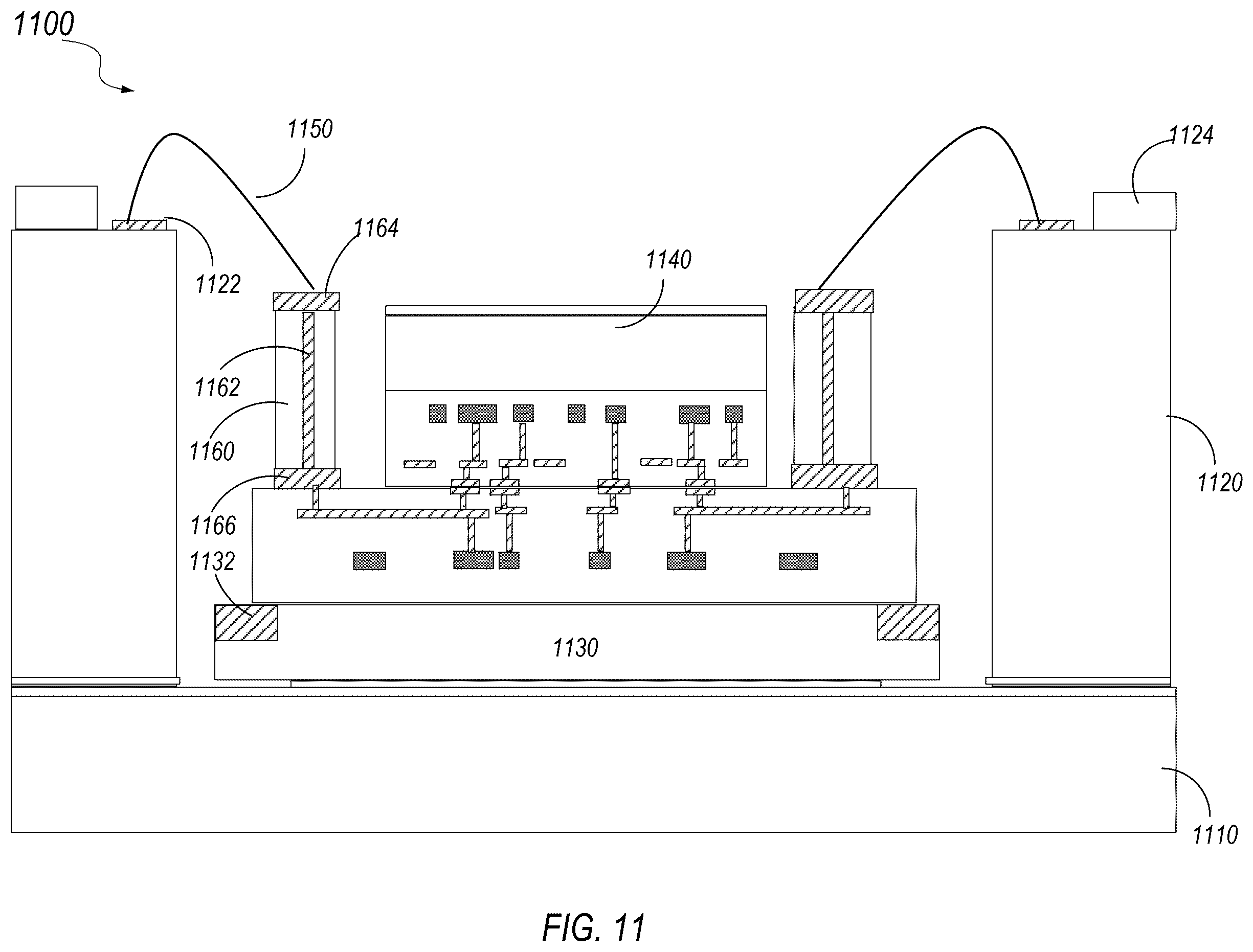 Patent US12339491 Figure 11 – Multi-chip photonic quantum computer assembly with optical backplane interposer