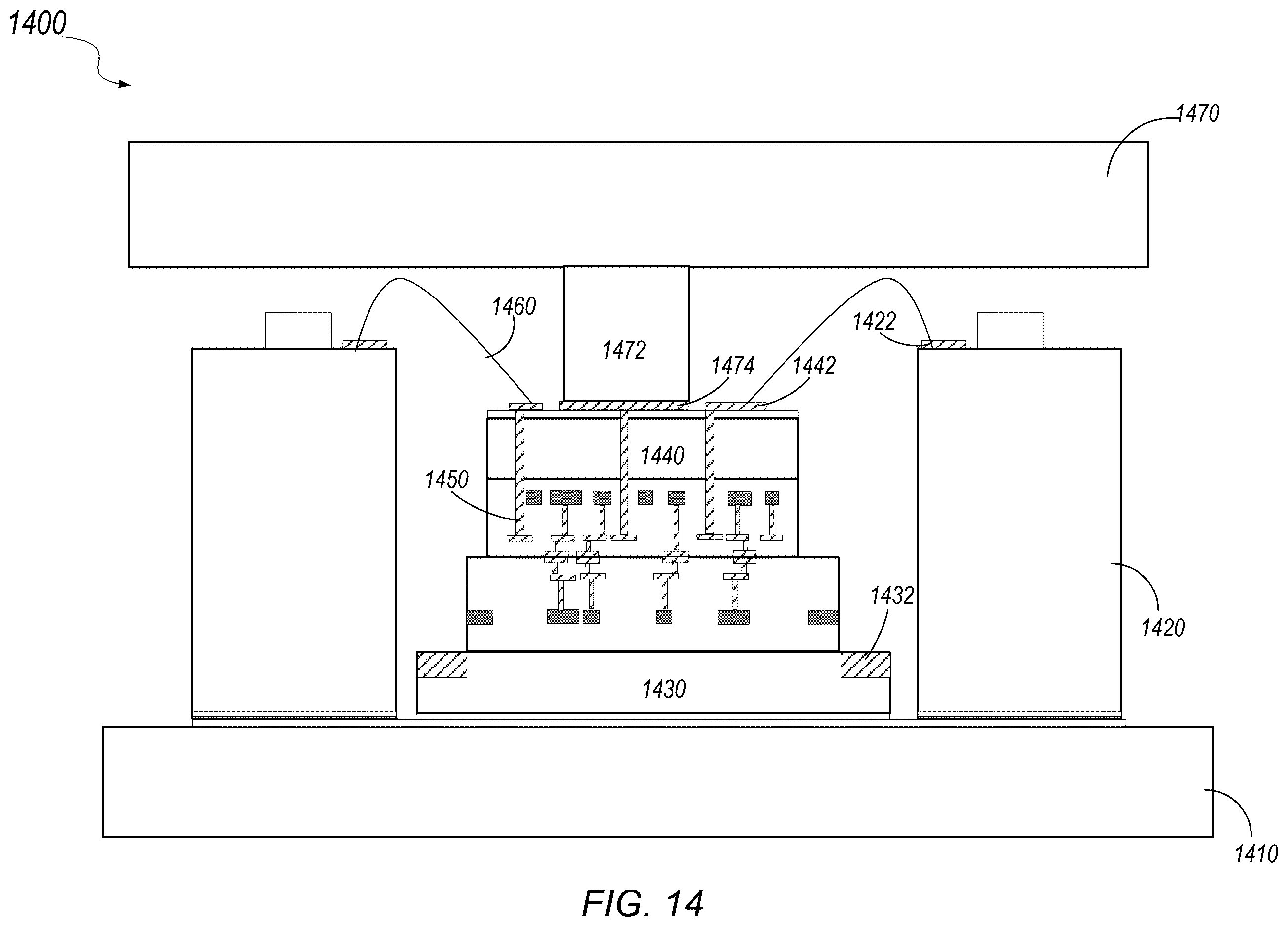 Patent US12339491 Figure 14 – Multi-chip photonic quantum computer assembly with optical backplane interposer