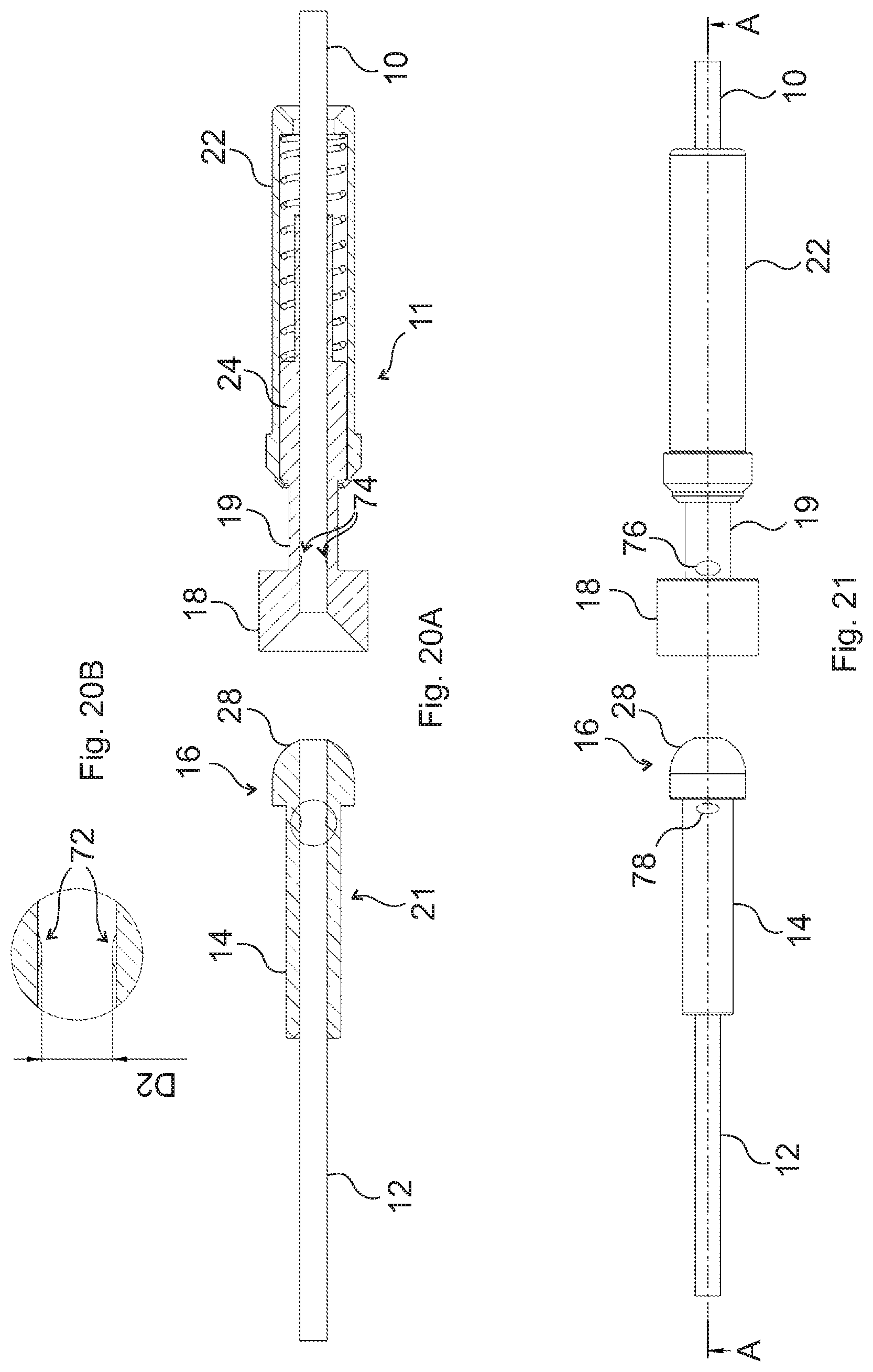 Patent US12339500 Figure 19 – Connector structure for connecting optical conduits, crimping device and push-out device therefor, and light blocking element for a connector part