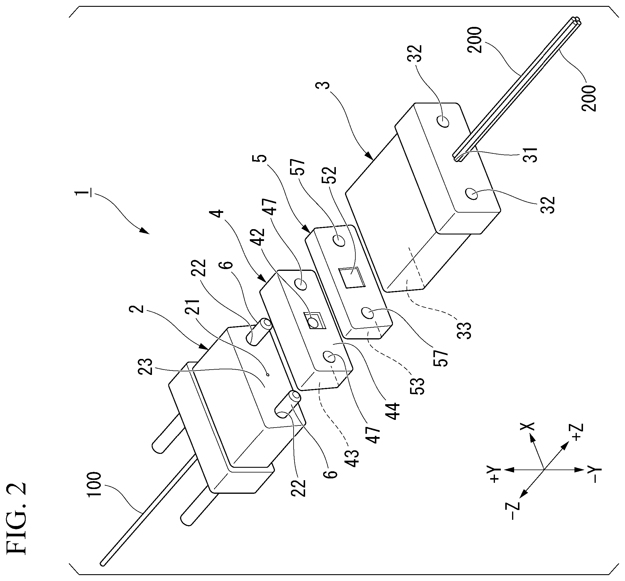 Patent US12339501 Figure 2 – Optical connection component and connector assembly