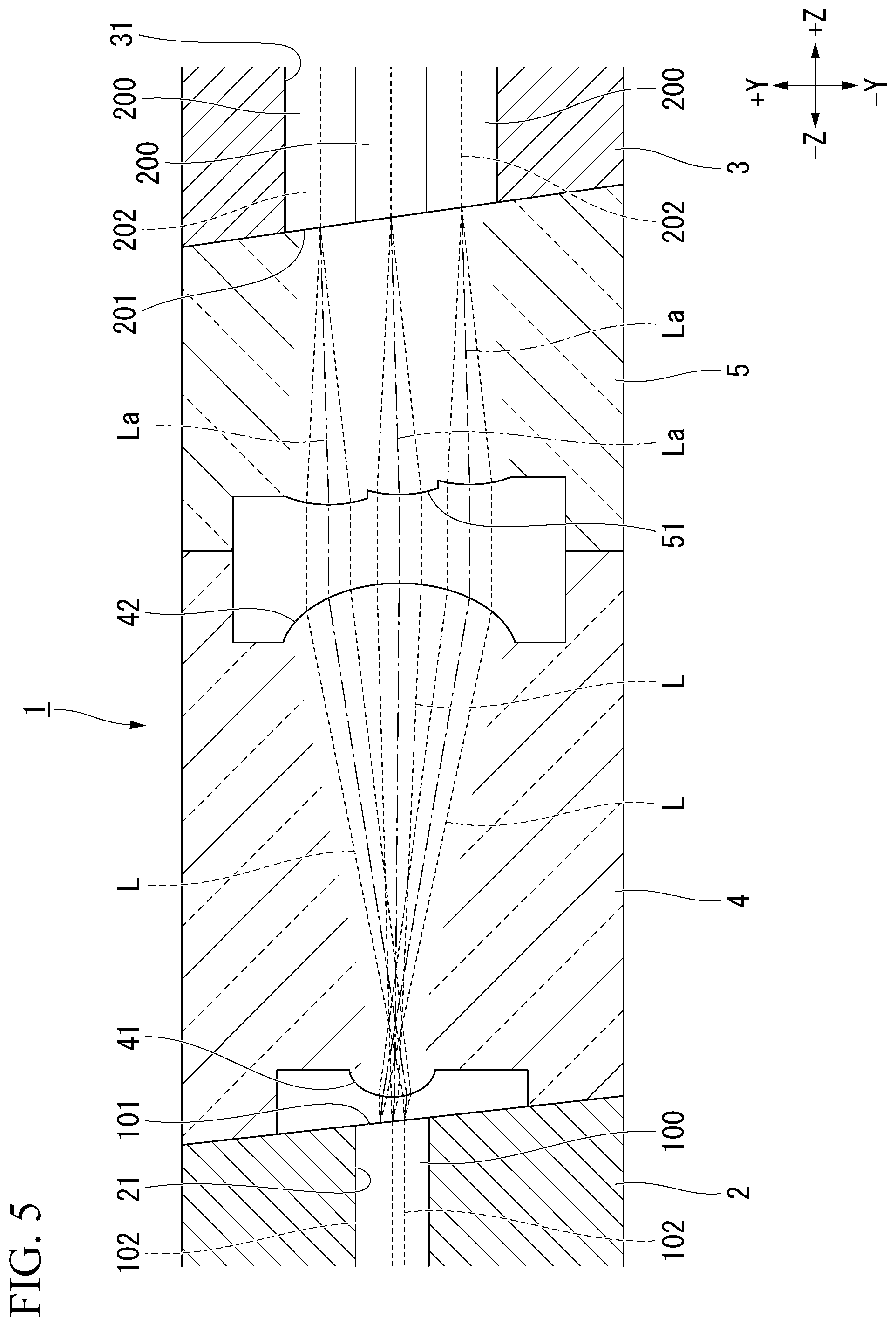 Patent US12339501 Figure 5 – Optical connection component and connector assembly