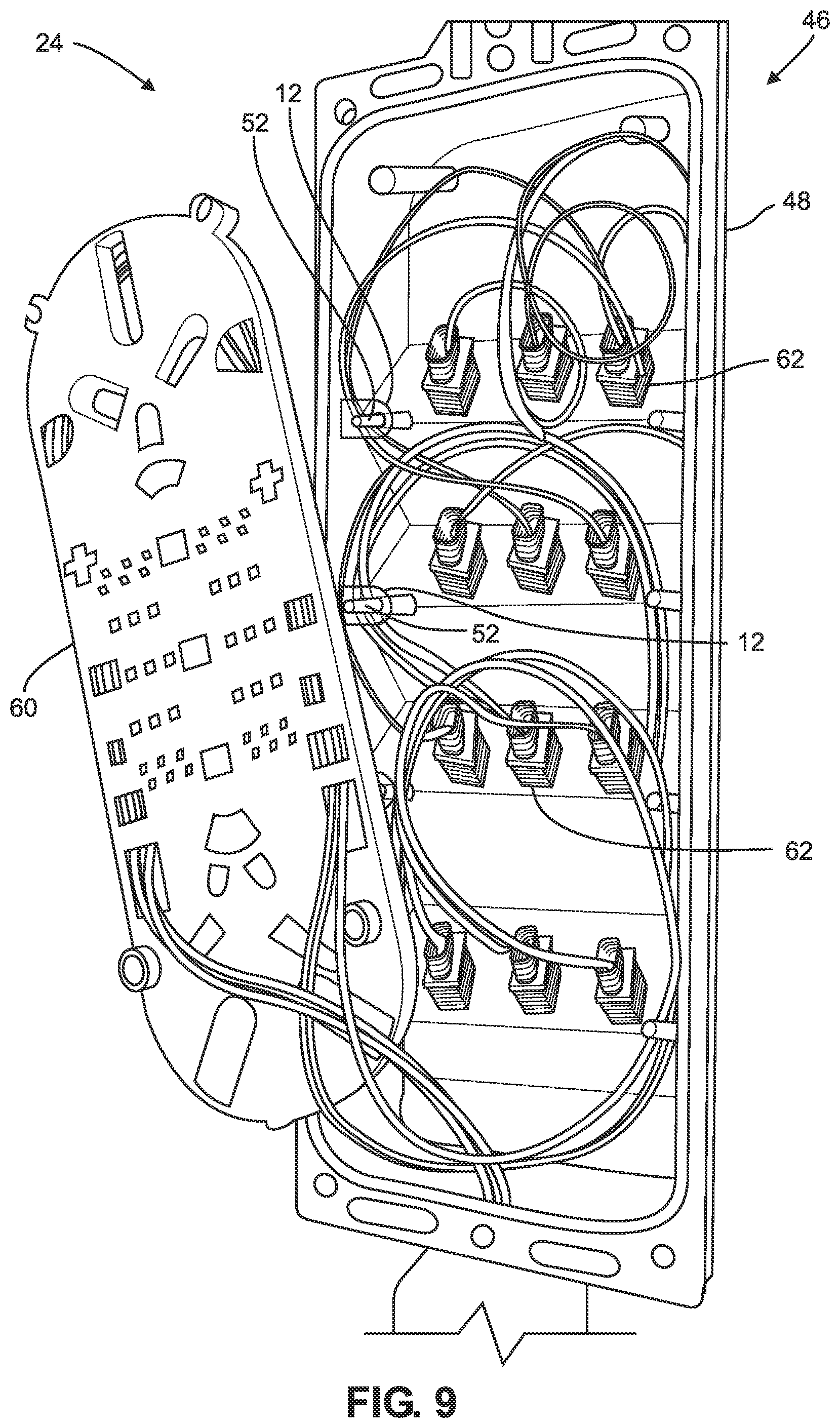 Patent US12339511 Figure 8 – Fiber optic cable management systems and methods