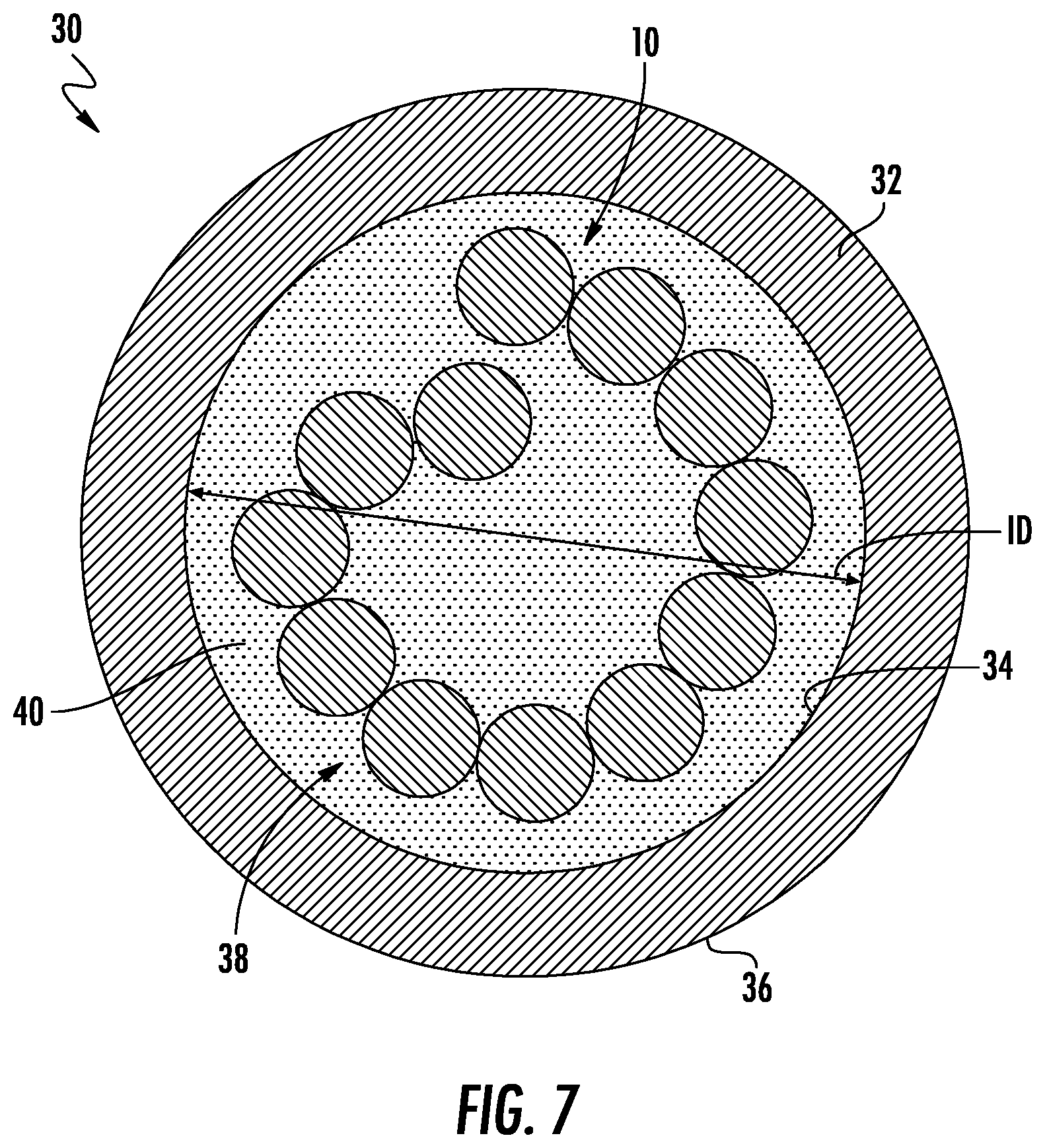 Patent US12339512 Figure 5 – Intermittently bonded ribbon having bonding regions with multiple materials