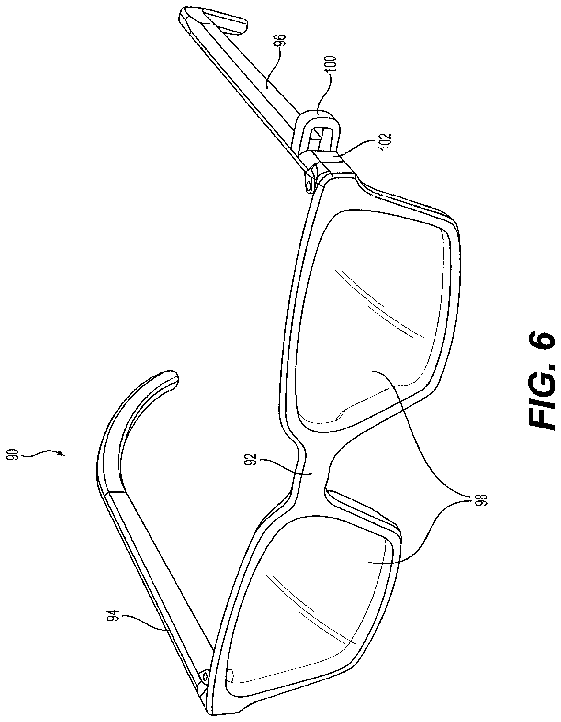 Patent US12339523 Figure 6 – Eyewear with water proof parts and anti-fog lenses