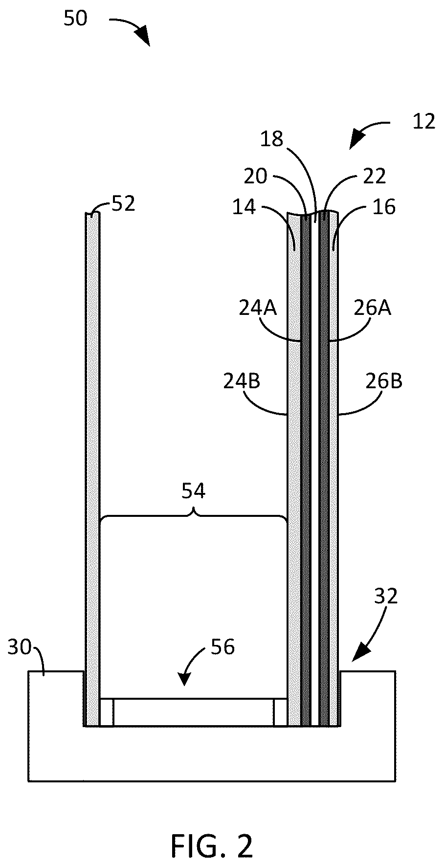 Patent US12339532 Figure 2 – Staggered driving electrical control of a plurality of electrically controllable privacy glazing structures