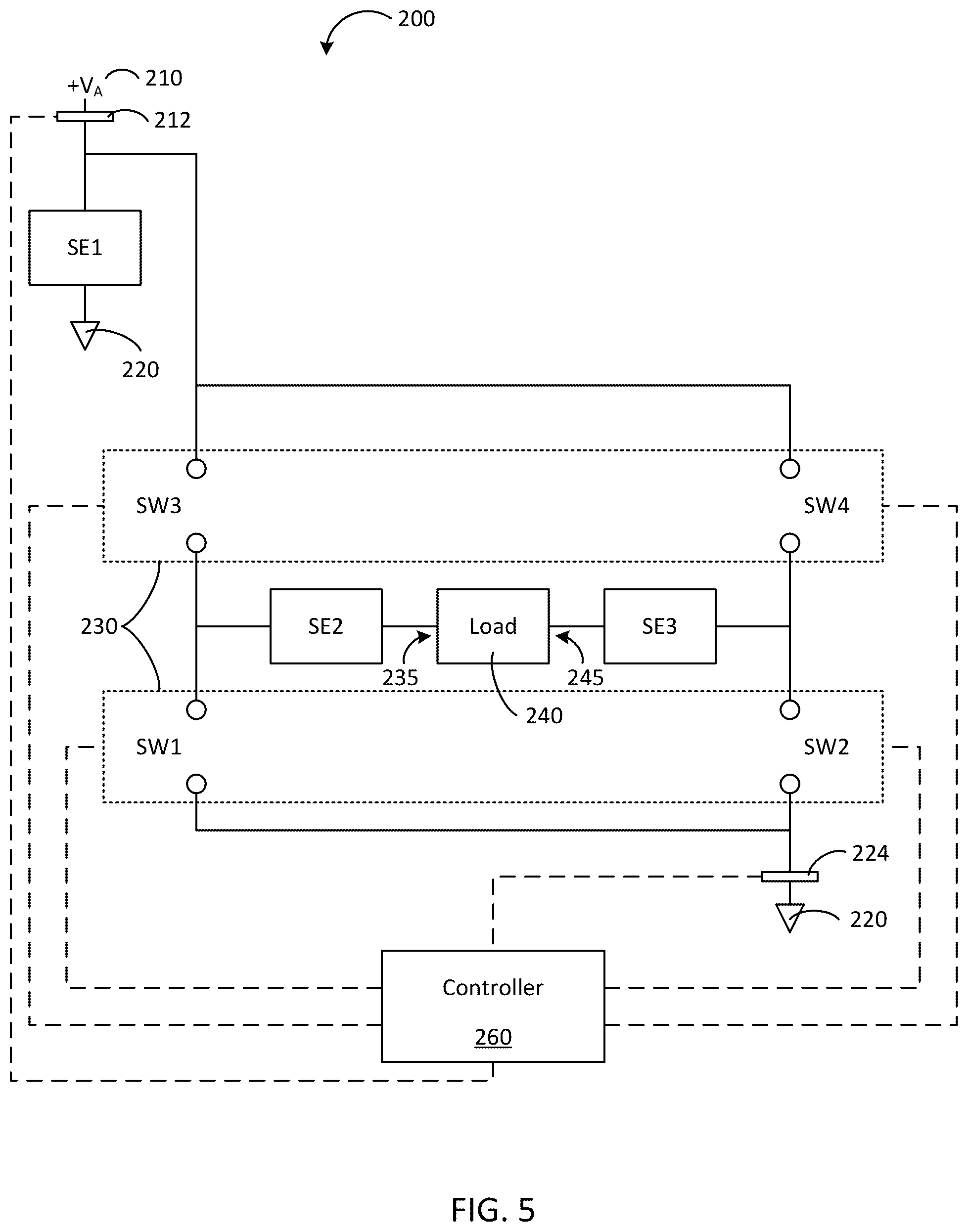 Patent US12339532 Figure 5 – Staggered driving electrical control of a plurality of electrically controllable privacy glazing structures