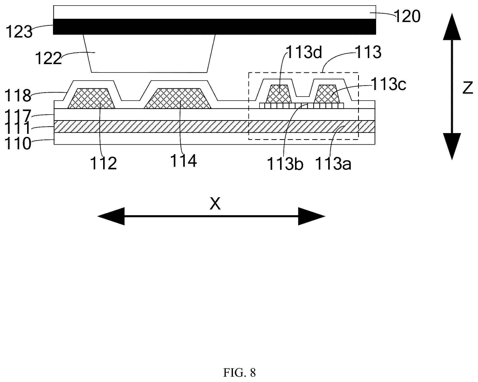 Patent US12339544 Figure 8 – Display panel and display device