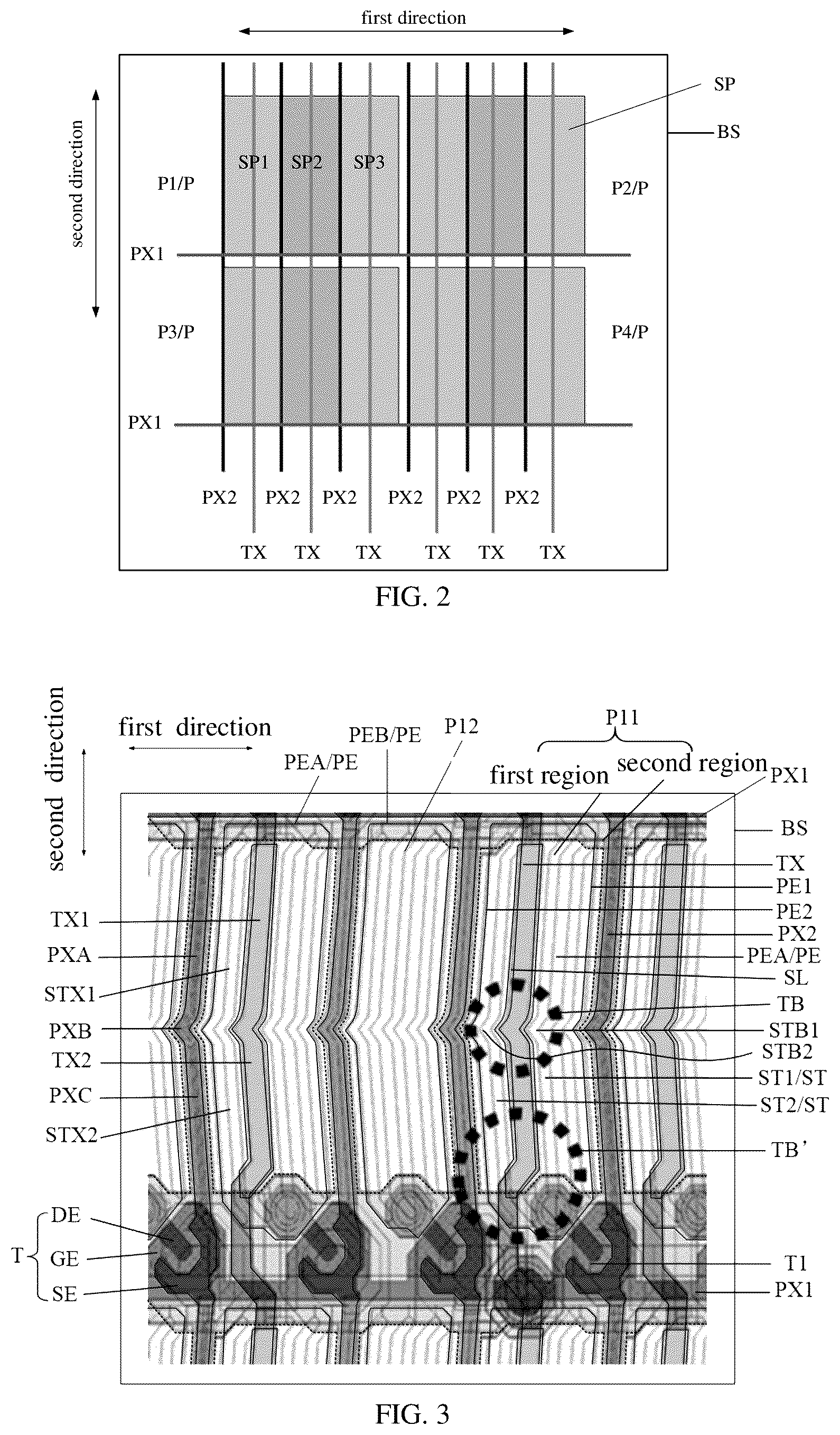 Patent US12339549 Figure 2 – Array substrate and touch display device