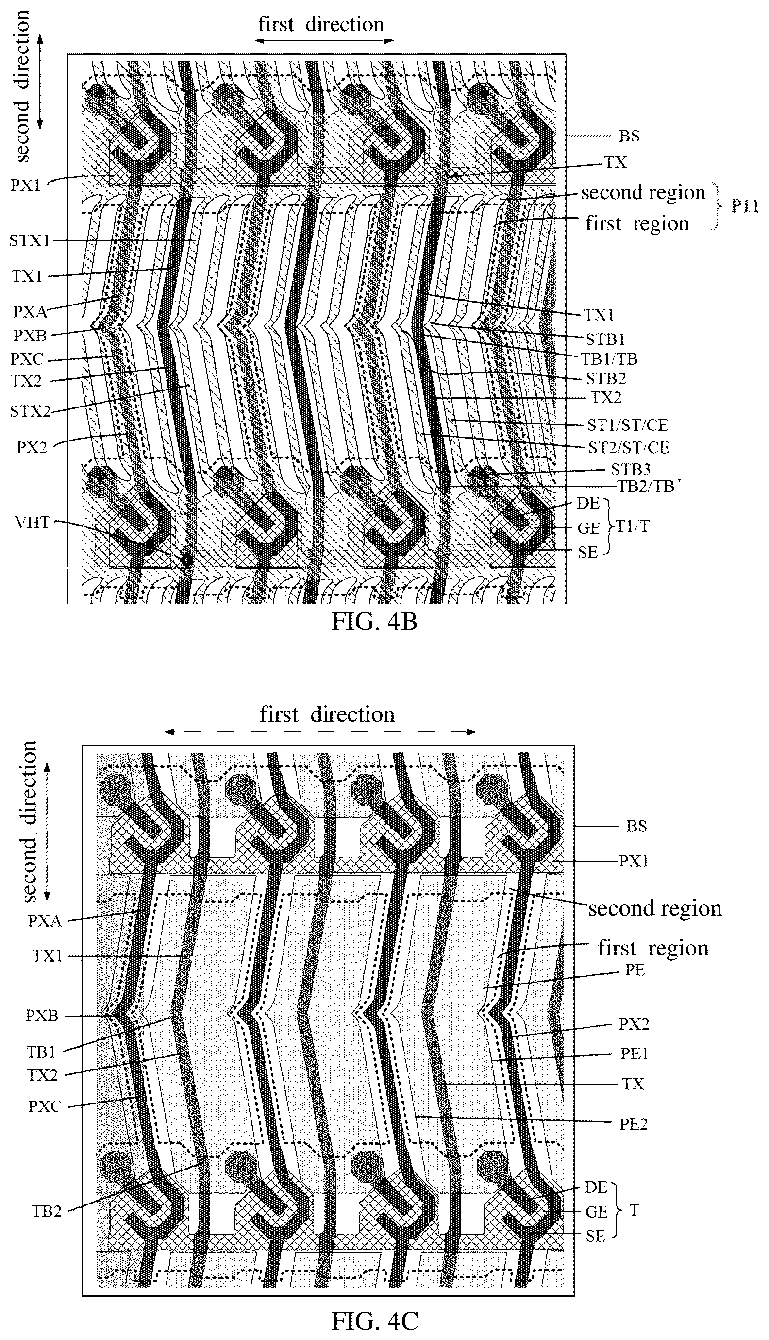 Patent US12339549 Figure 4 – Array substrate and touch display device