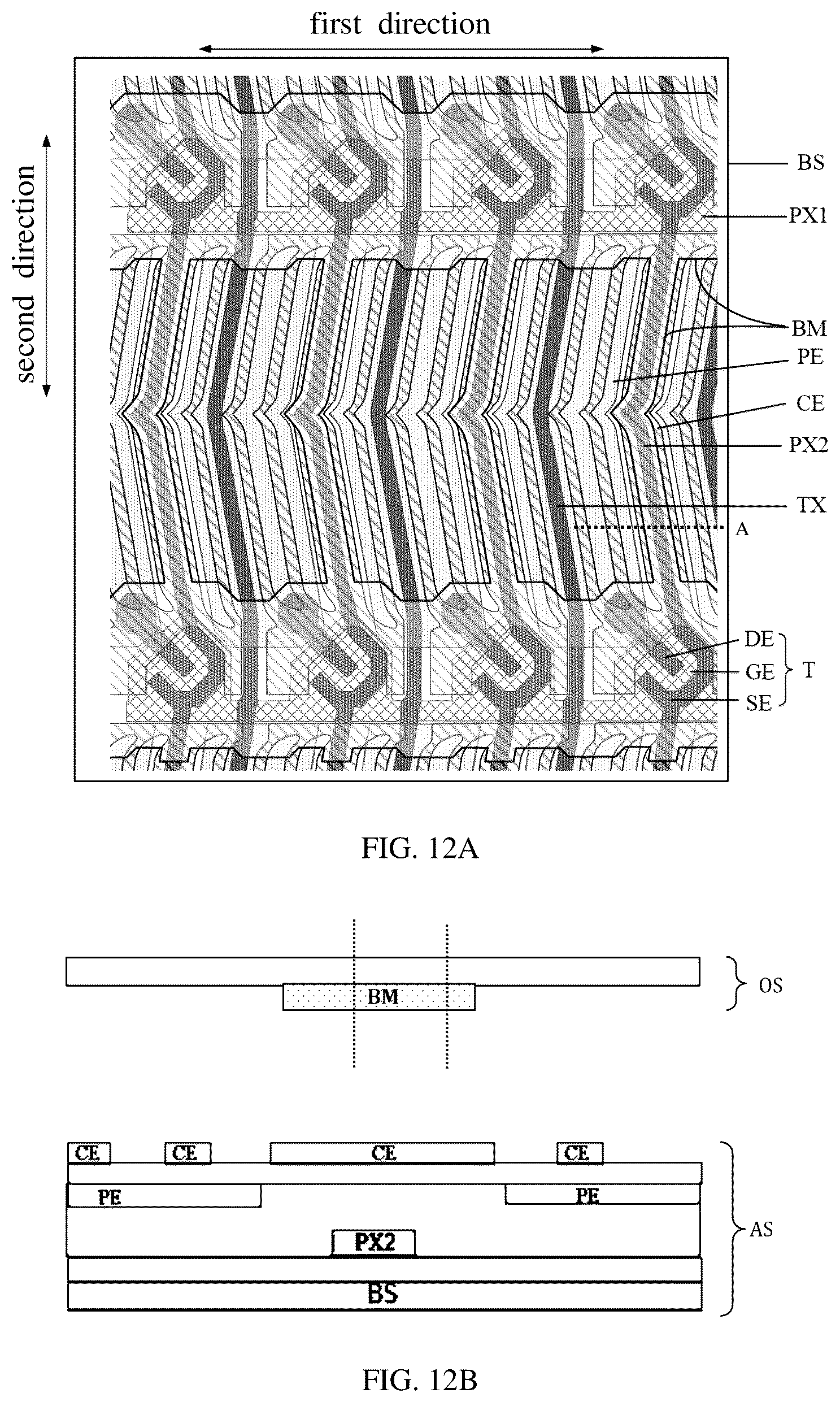 Patent US12339549 Figure 12 – Array substrate and touch display device
