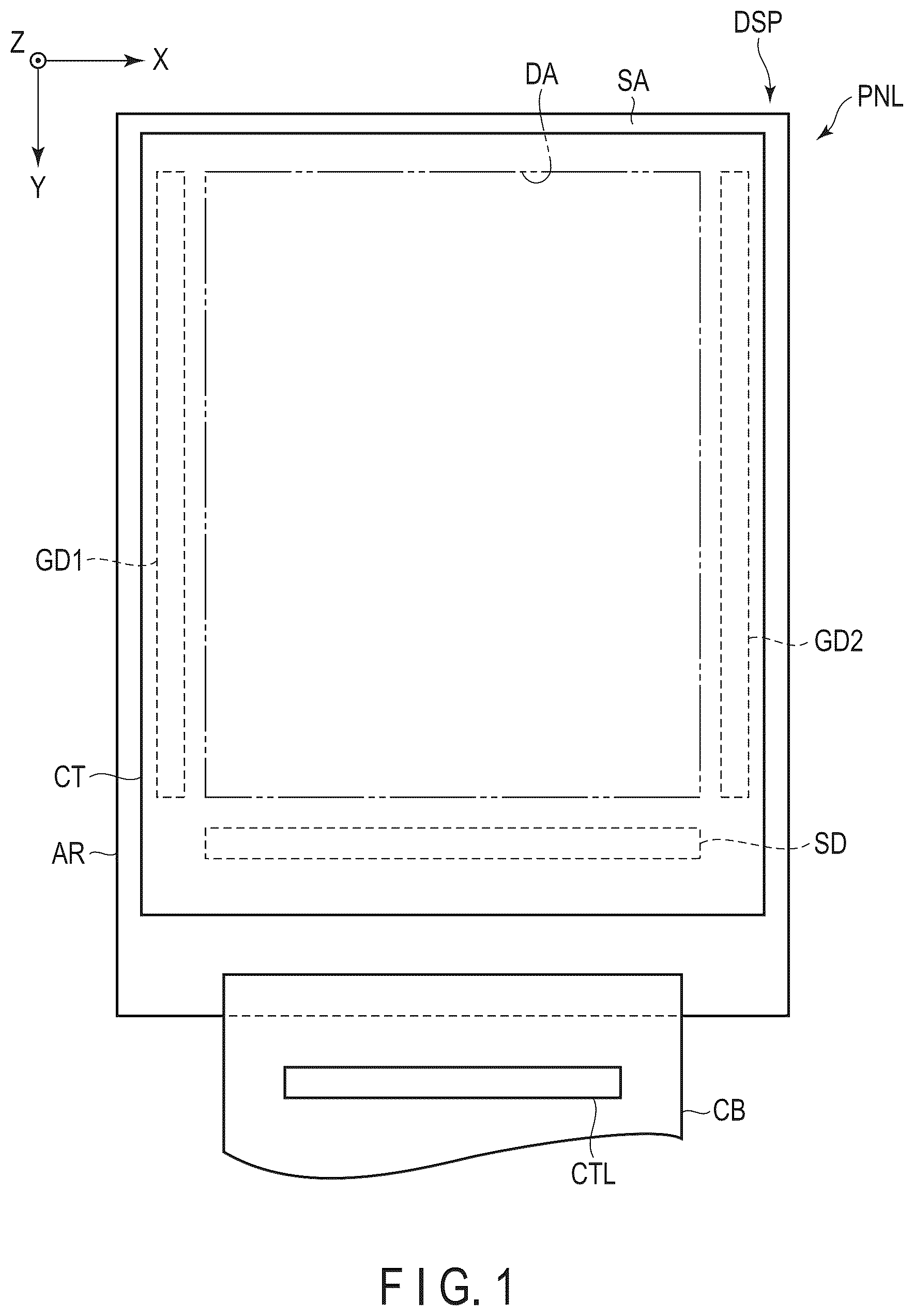 Patent US12339558 Figure 1 – Array substrate and display device