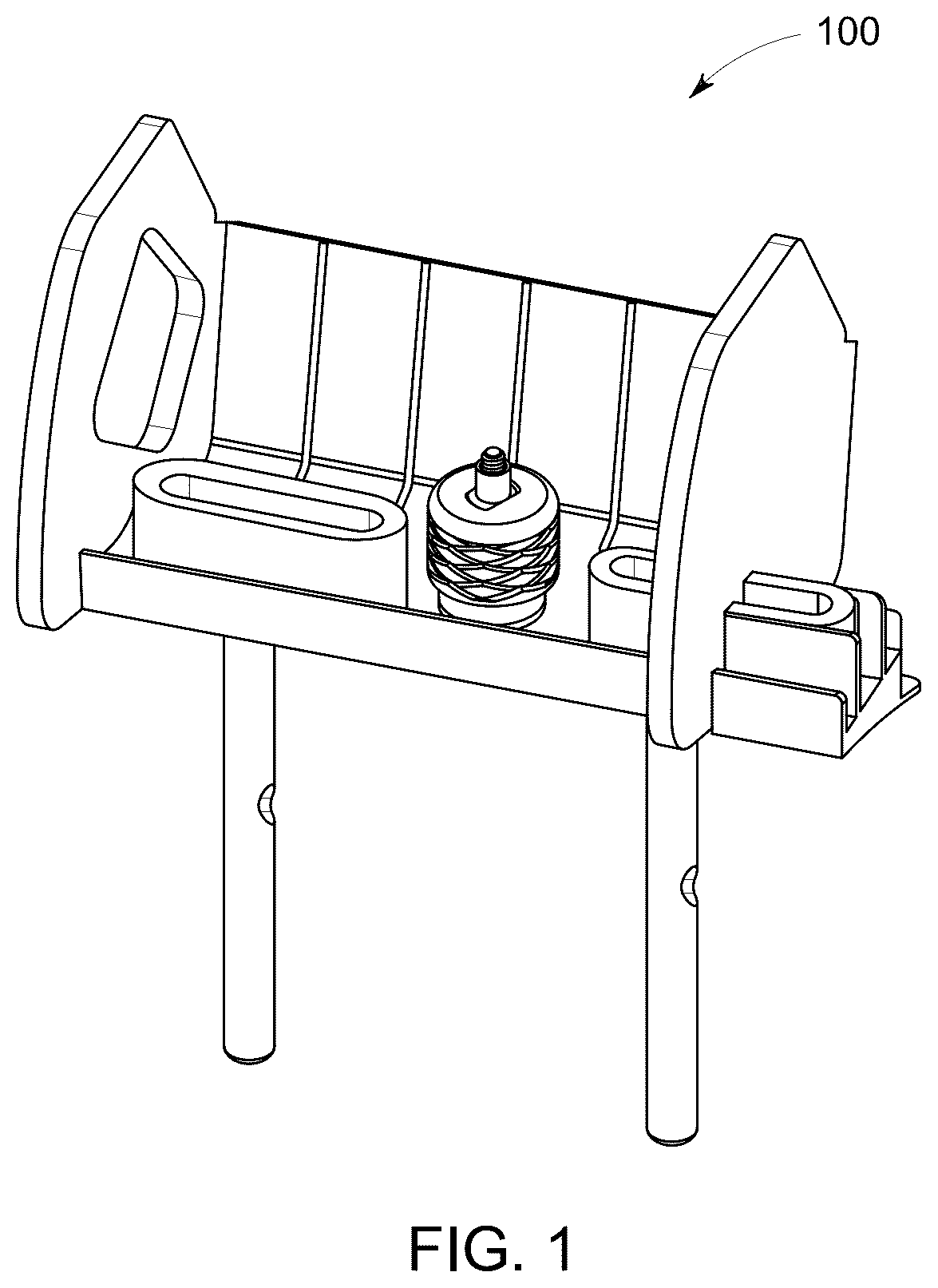 Patent US12339571 Figure 1 – Headrest projector mount and content delivery system