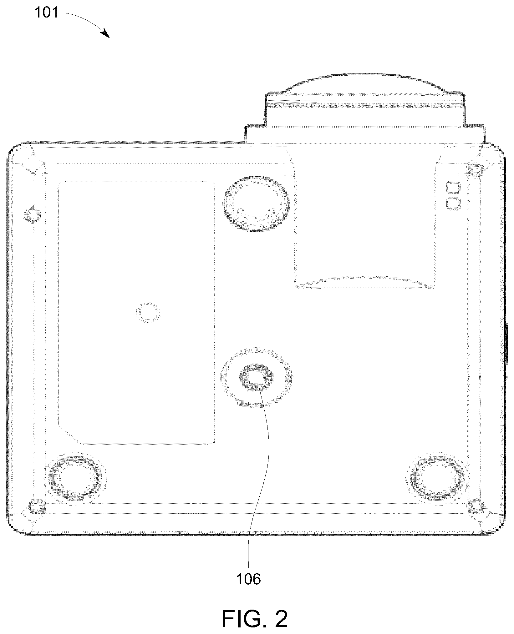 Patent US12339571 Figure 2 – Headrest projector mount and content delivery system