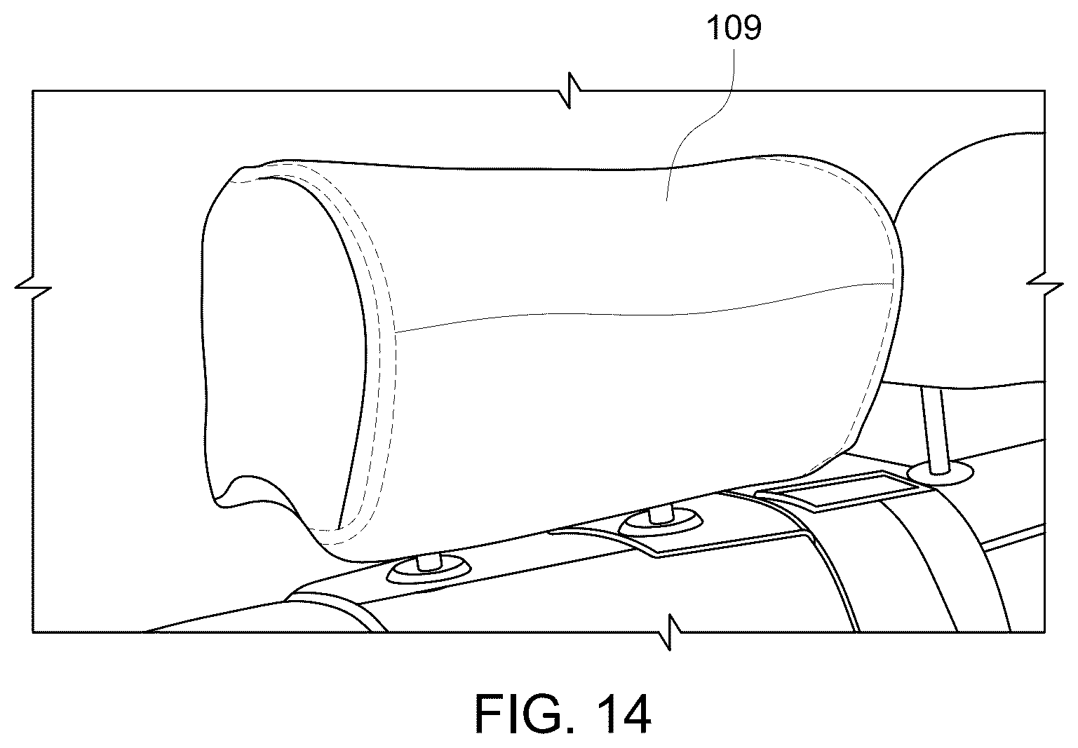 Patent US12339571 Figure 14 – Headrest projector mount and content delivery system
