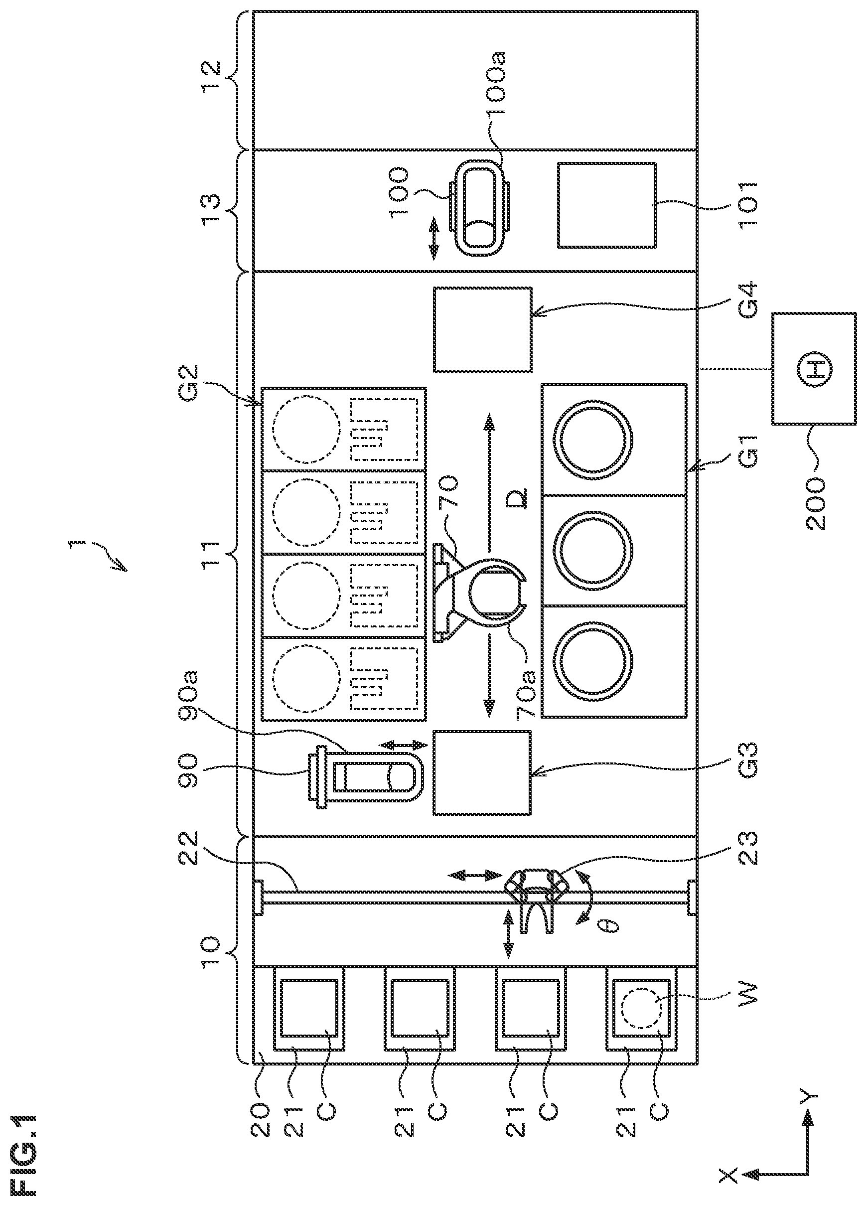 Patent US12339593 Figure 1 – Developing method and substrate treatment system